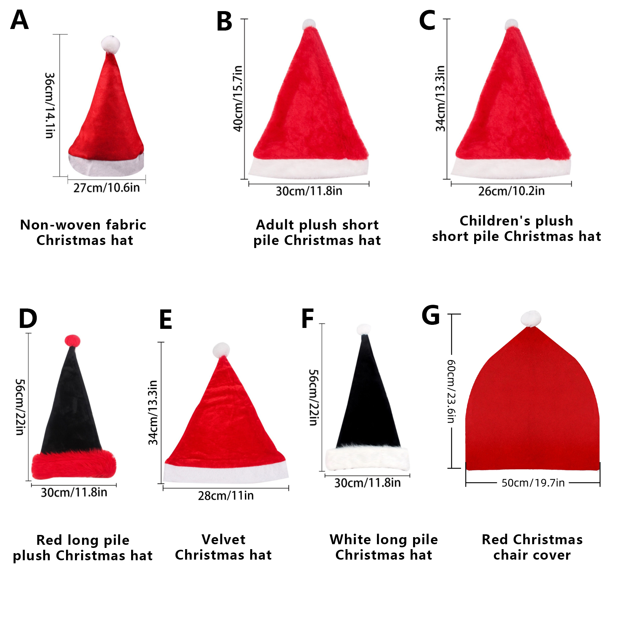 Non-woven fabric or Plush Christmas Hats 2