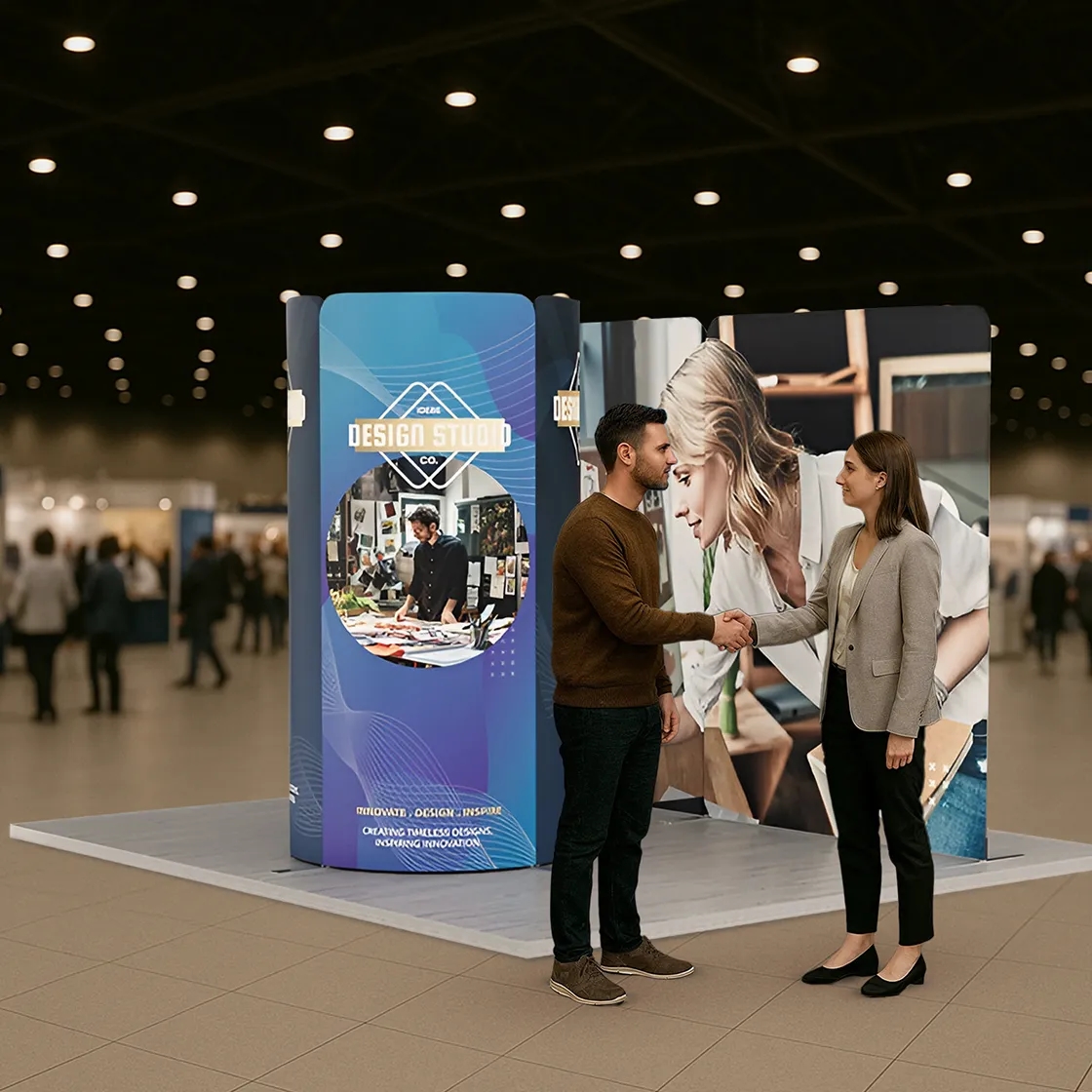 13ft Magnetic Modular Fabric Display - Tower Island Shape 6