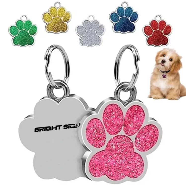 Stainless Steel Pet Name ID Tag Keychain 2