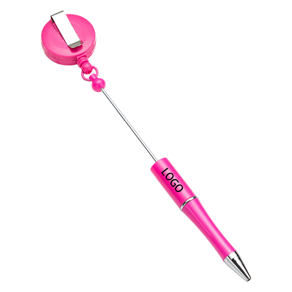 Easy Pull Buckle Ballpoint Plastic DIY Beadable Pen 2