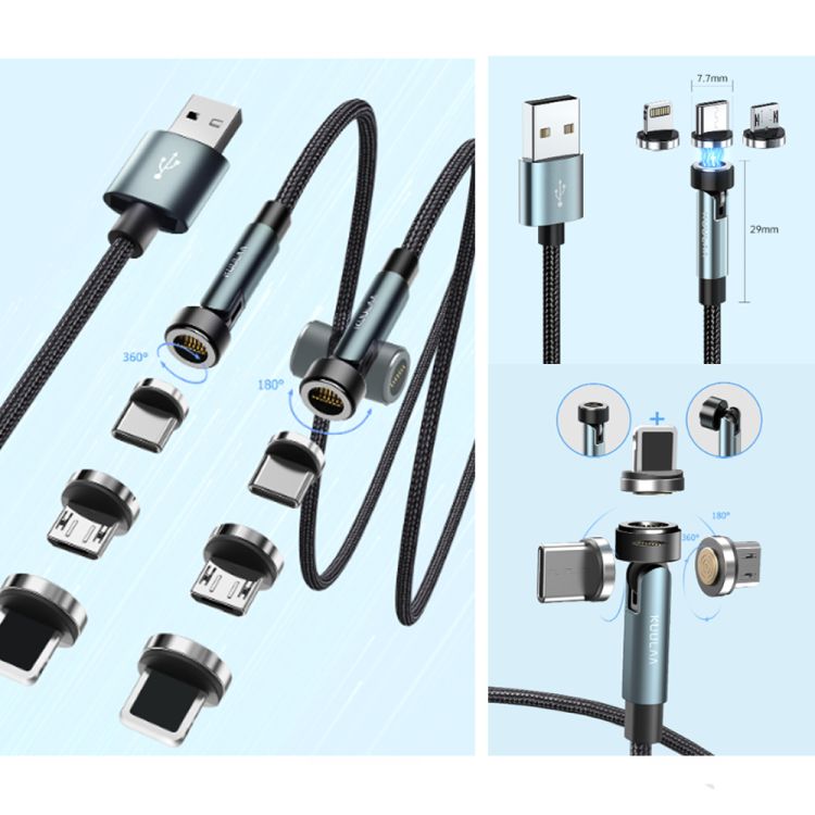 540 Degree Rotation 3 in 1 Magnetic Charging Cable Set 3