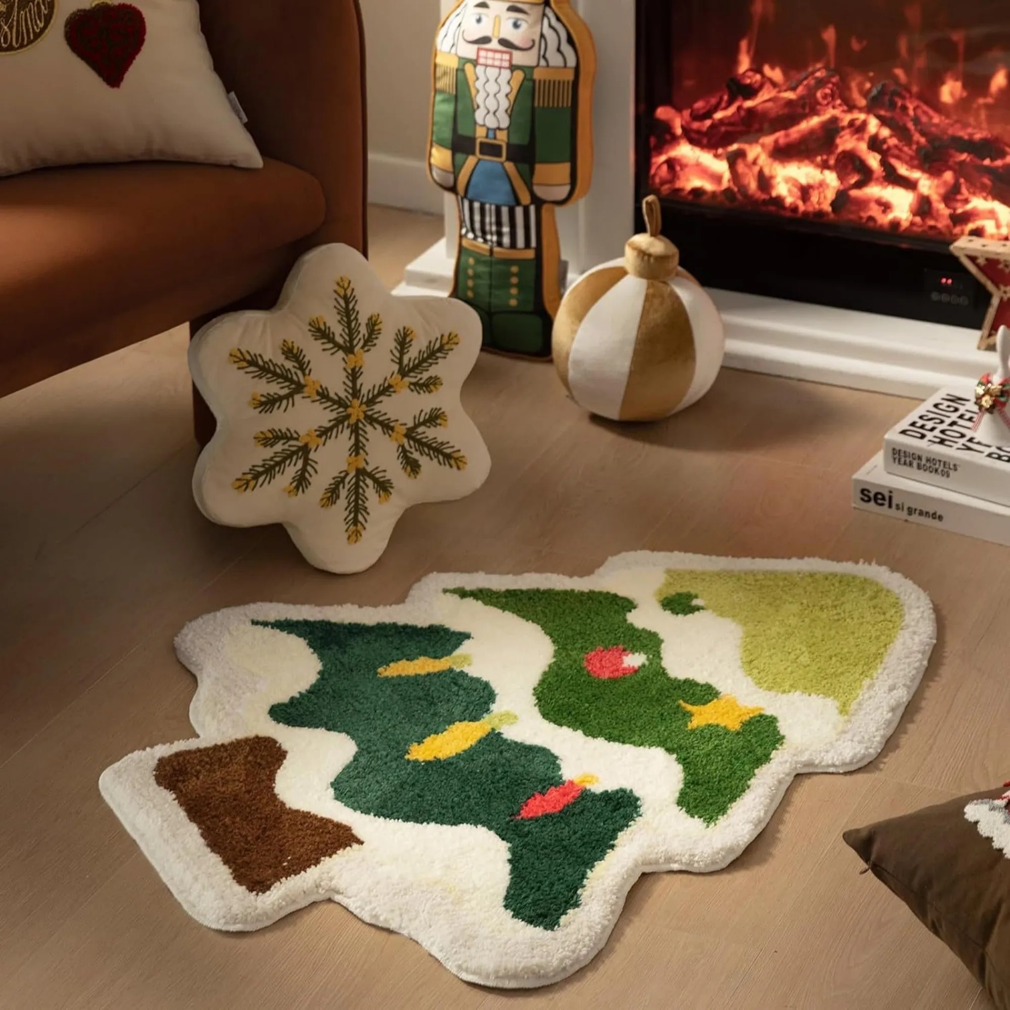 Crystal Velvet Christmas Mat Floor Rug 9