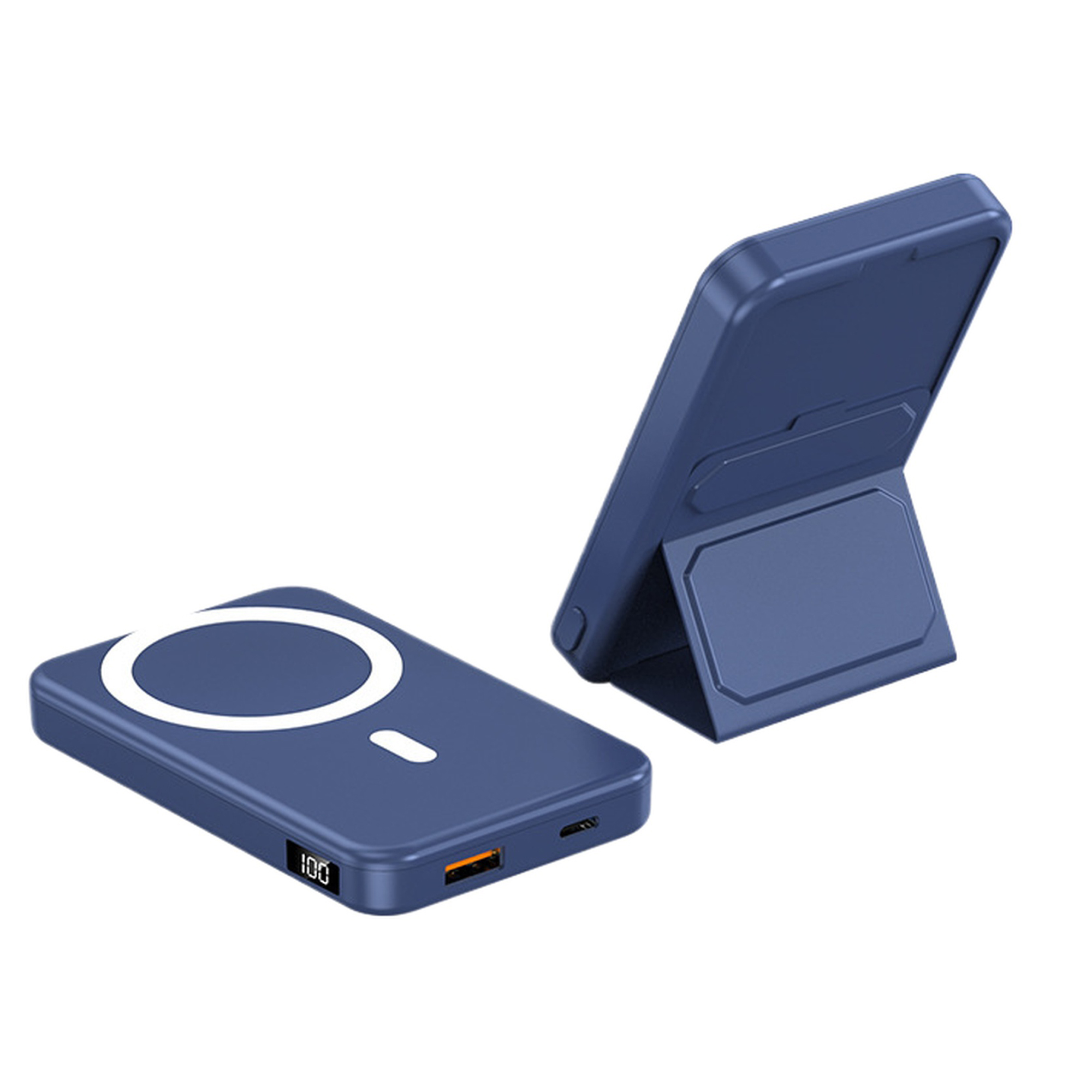 10000mAh Magnetic Wireless Power Bank with Foldable Stand for Phone Charging 10