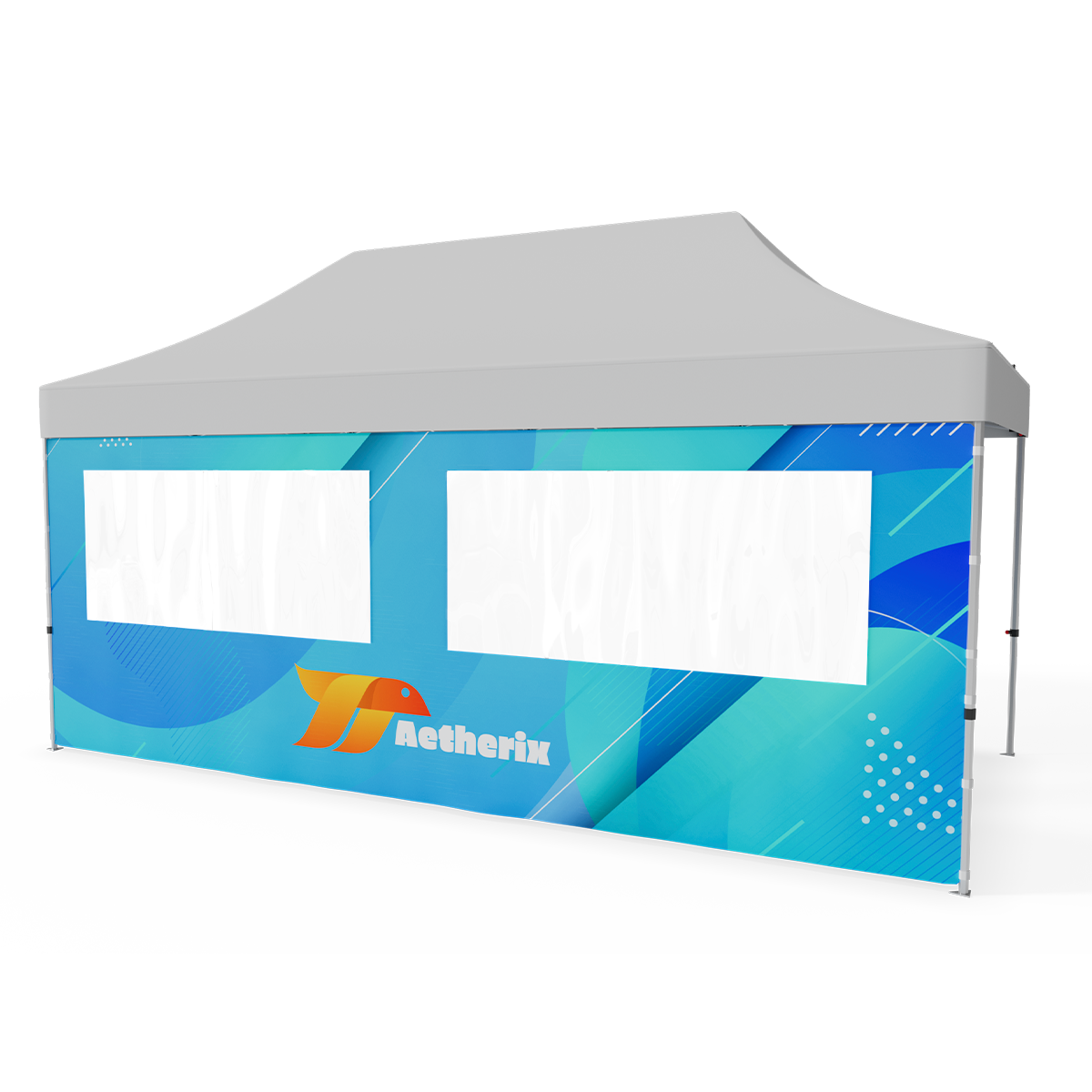 20ft Full Tent Wall Only w/Double Window - 2 Side Imprint 4