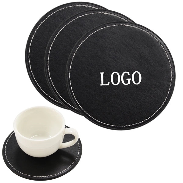 Round PU Leather Coasters 3