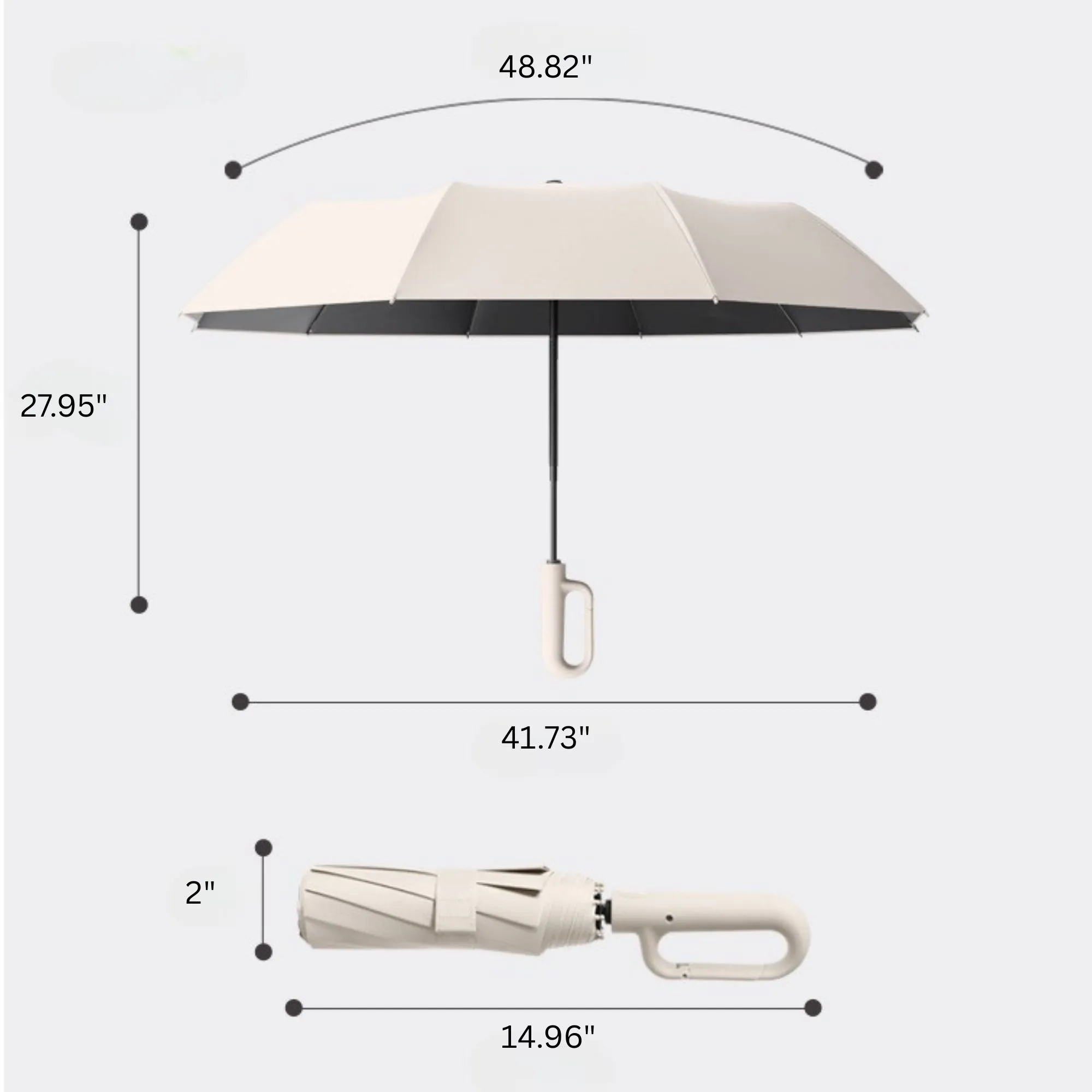 23'' Auto Open Windproof Travel Umbrella 3
