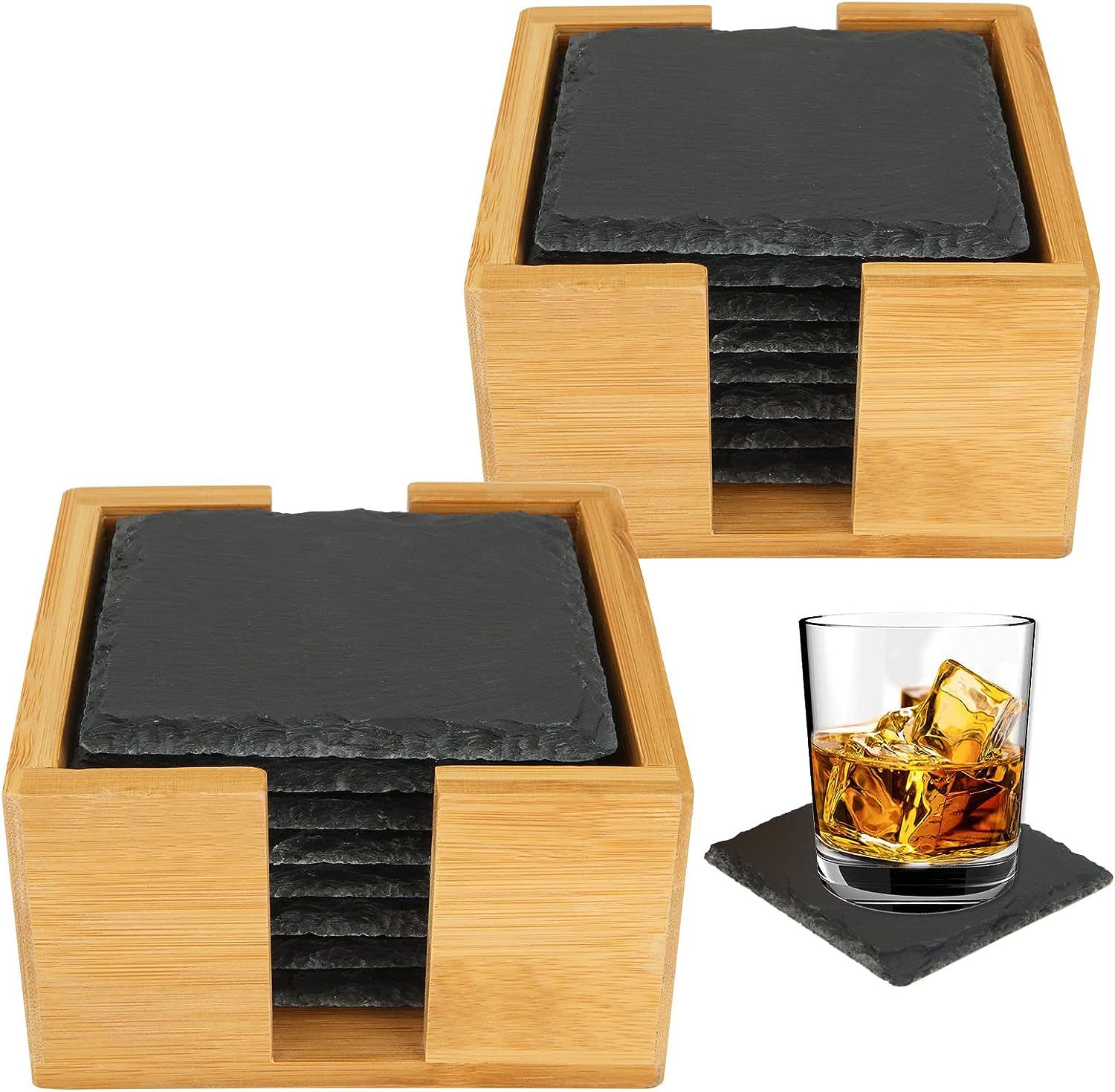 Square Slate Coaster Set 3