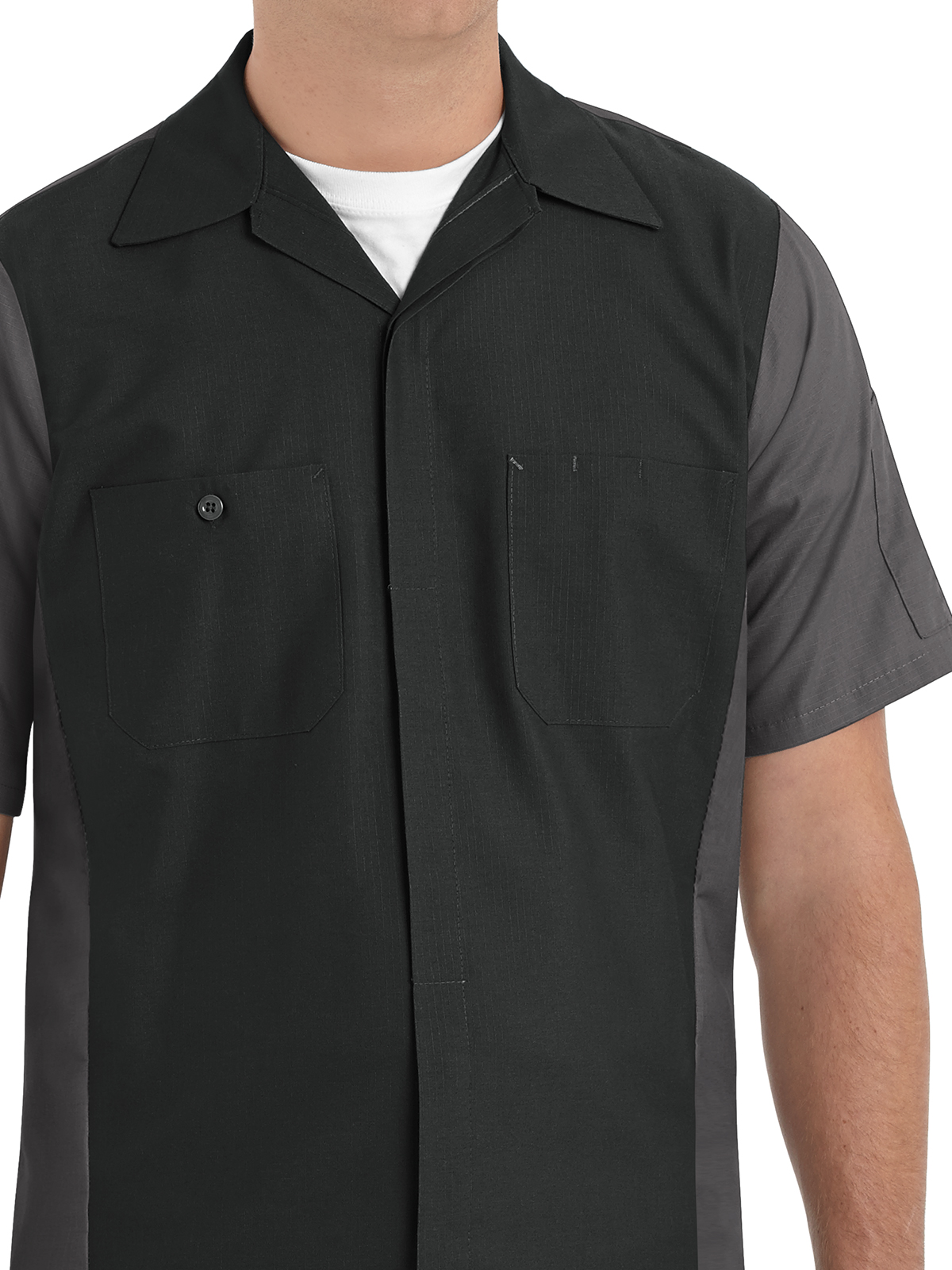 Red Kap Shirts -  Men's Short Sleeve Two-Tone Crew Shirt 7