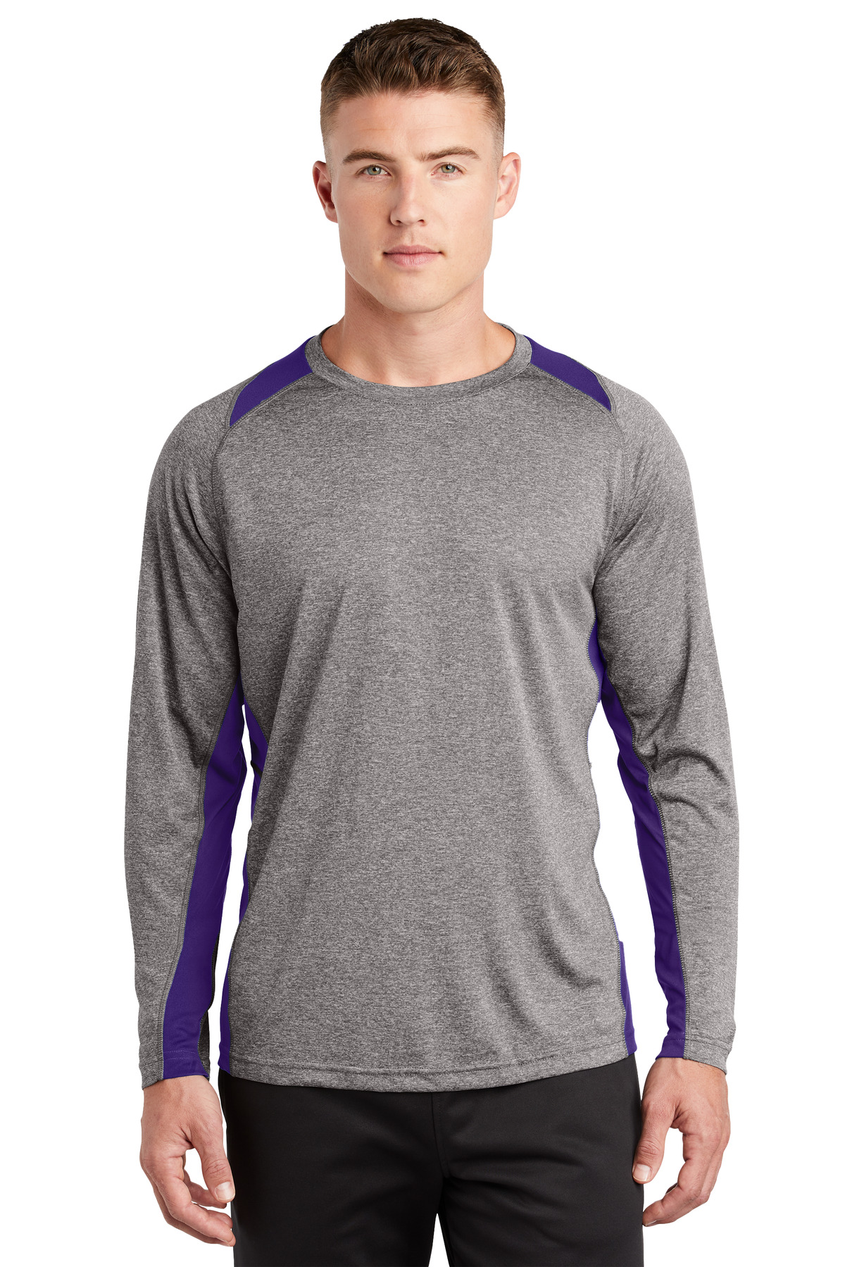 Sport-Tek Long Sleeve Heather Colorblock Contender Tee. ST361LS 16