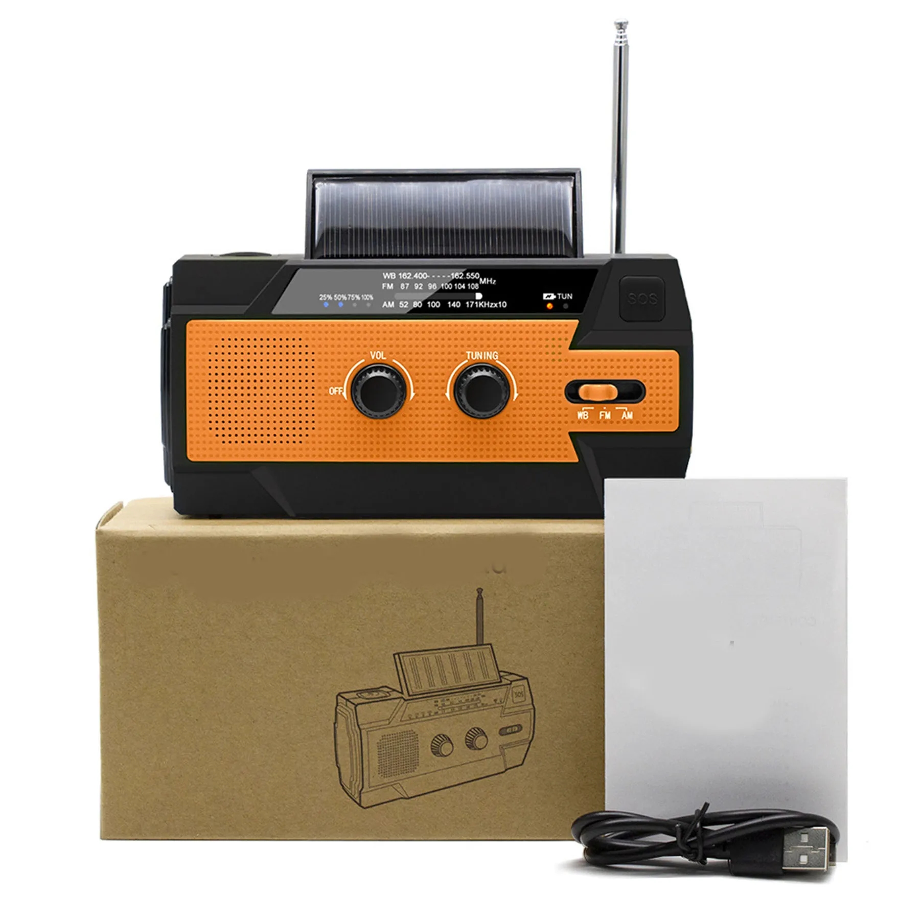 ABS Outdoor Multifunctional Emergency Hand Cranked Radio 2