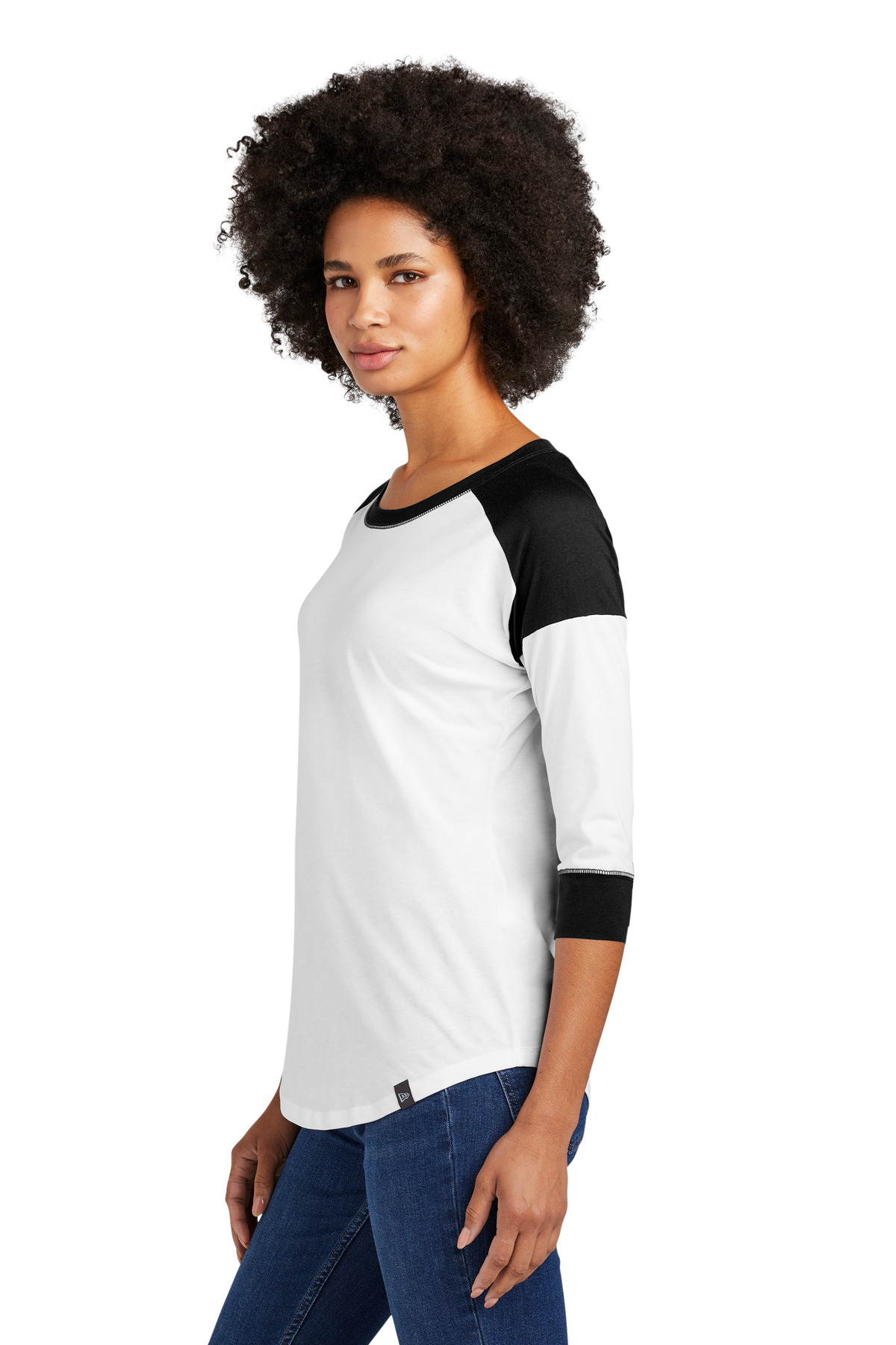 New Era Women's Heritage Blend 3/4-Sleeve Baseball Raglan Tee. LNEA104 45