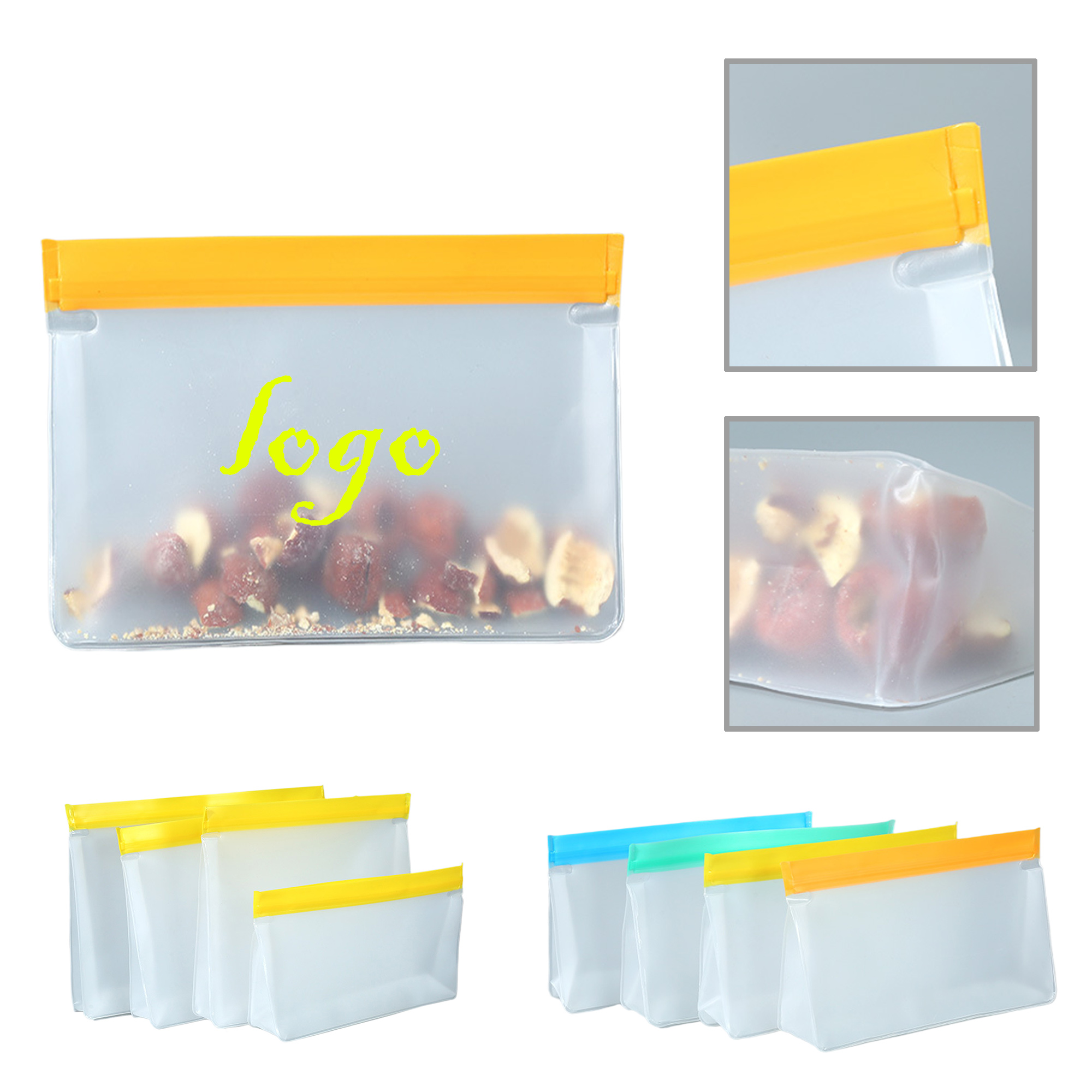 MOQ100 Medium PEVA Food Storage Bags Pack 1