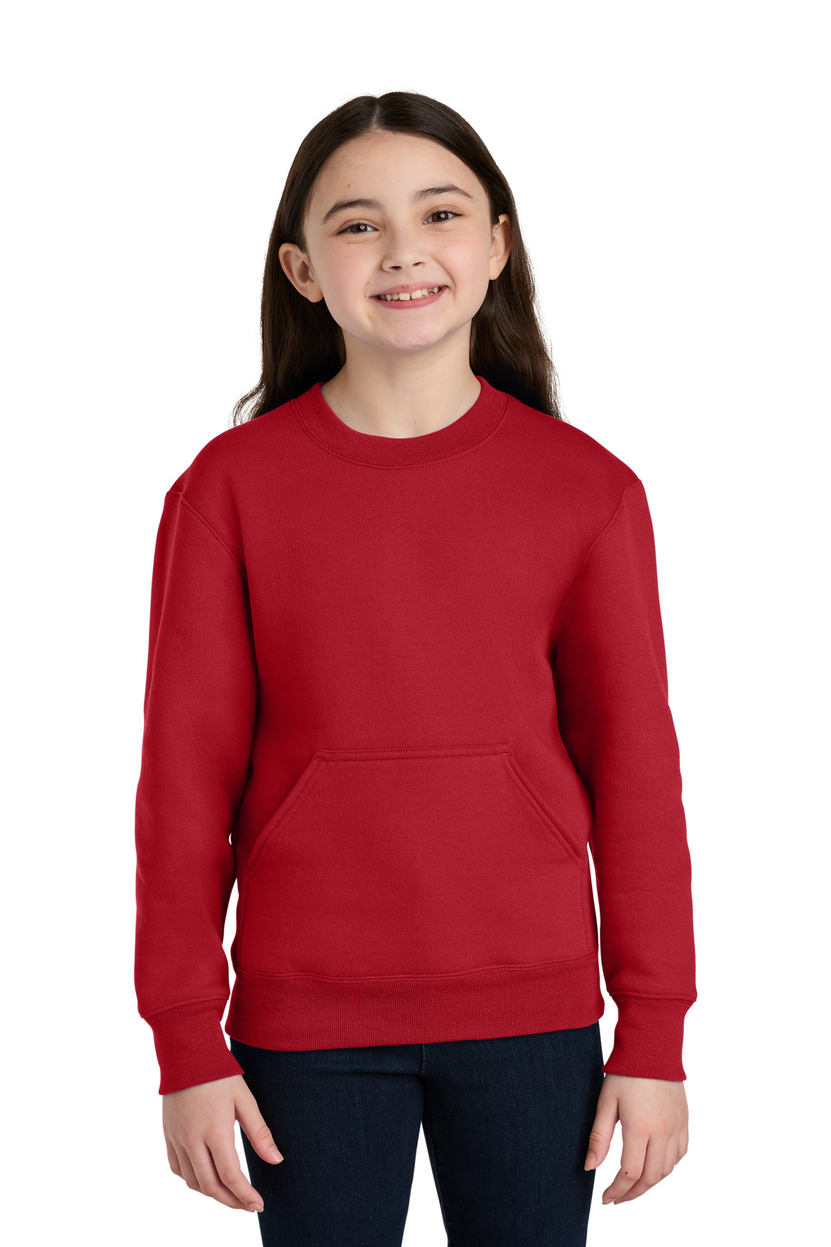 Port & Co Youth Core Fleece Crewneck Pocket Sweatshirt PC78YPKT 15