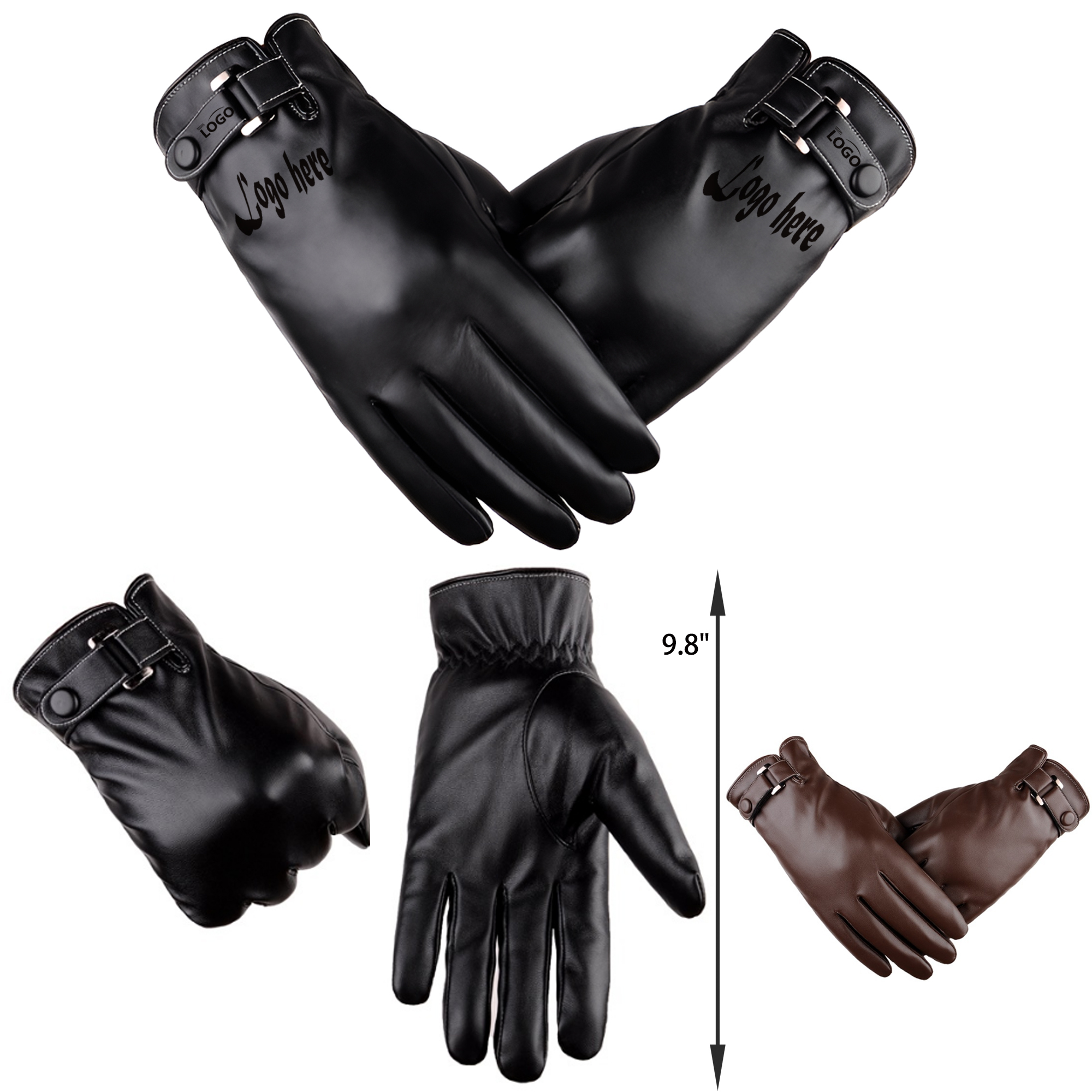 Stylish Winter Thermal Leather Gloves 2