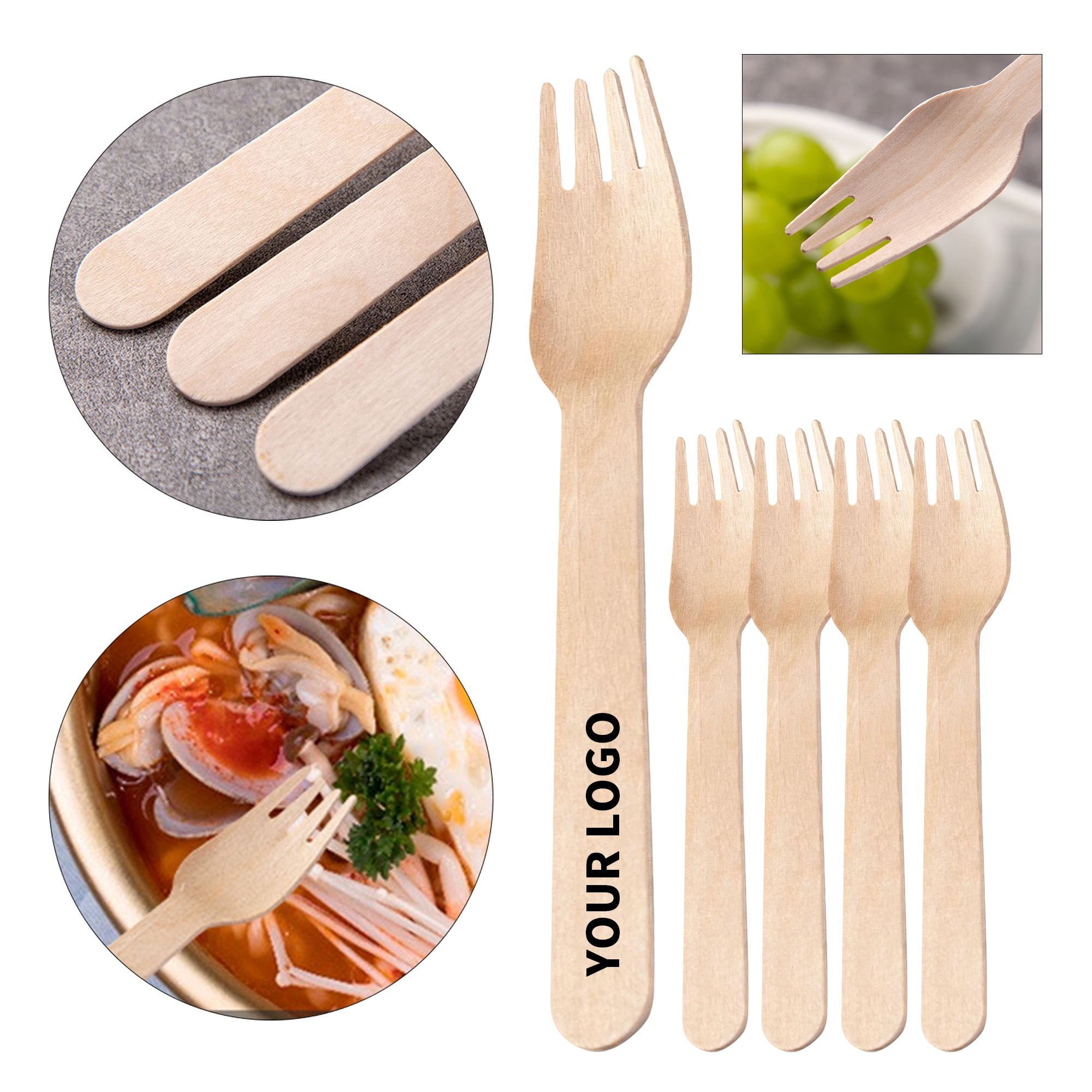 Disposable Wooden Ice Cream Fork With Single Unit Construction 4