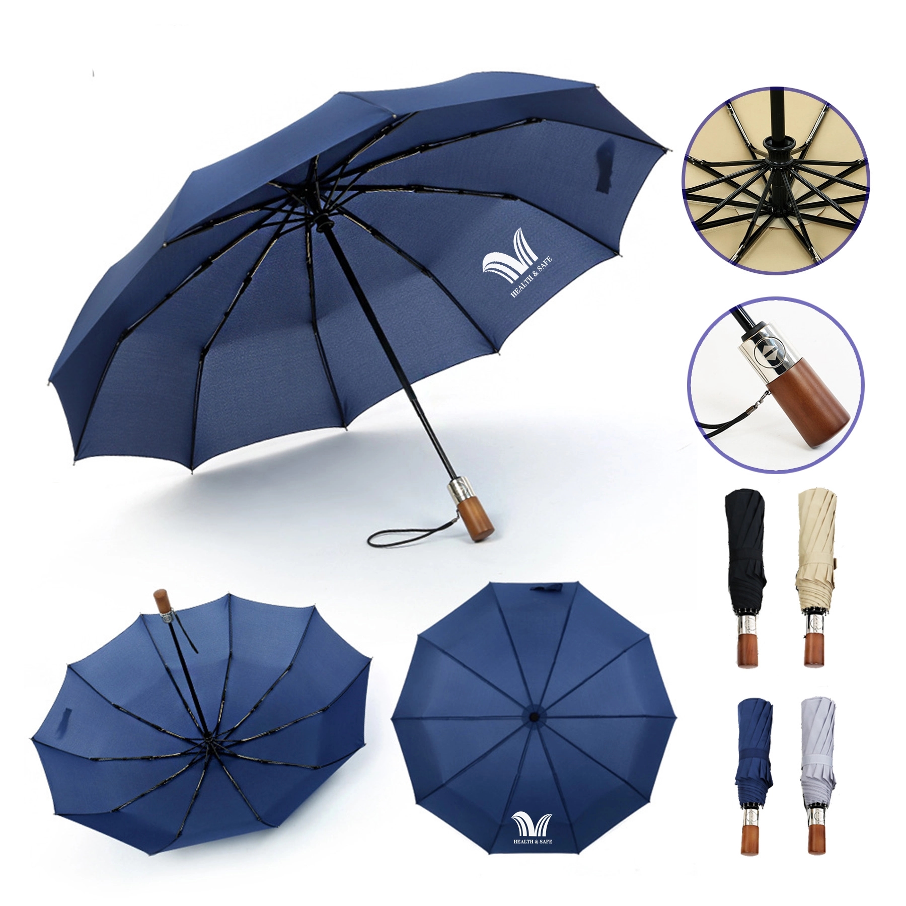 42 Inch Foldable Automatic Windproof Travel Umbrella 2