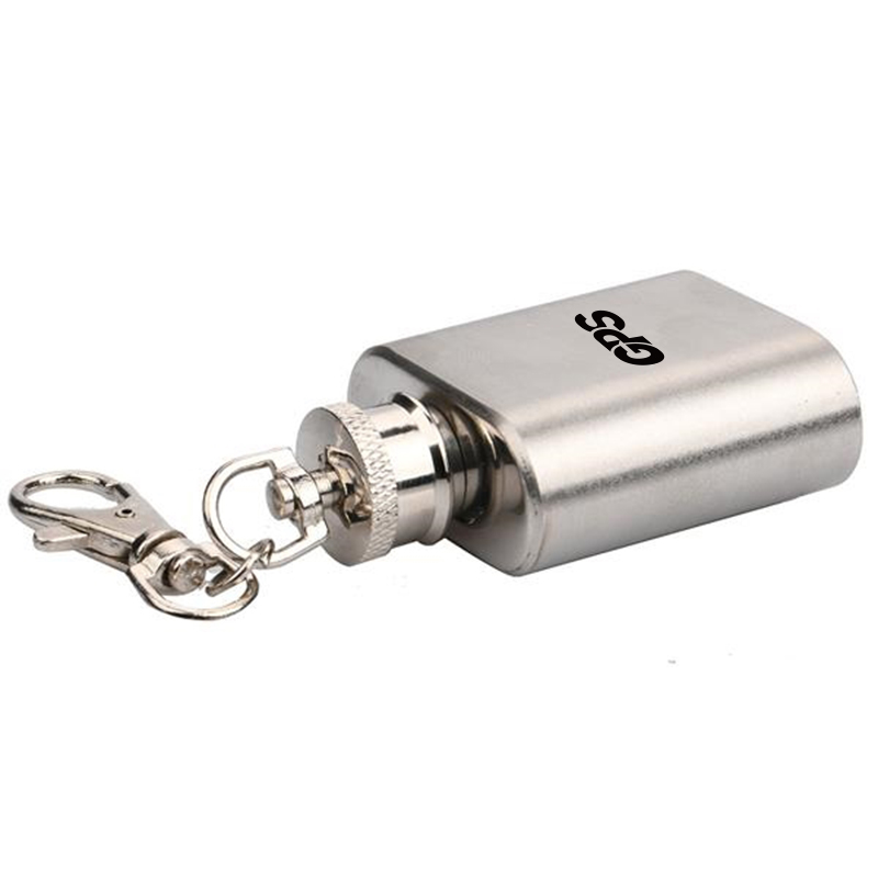 1 OZ Stainless Steel Flask Bottle With Keychain 3