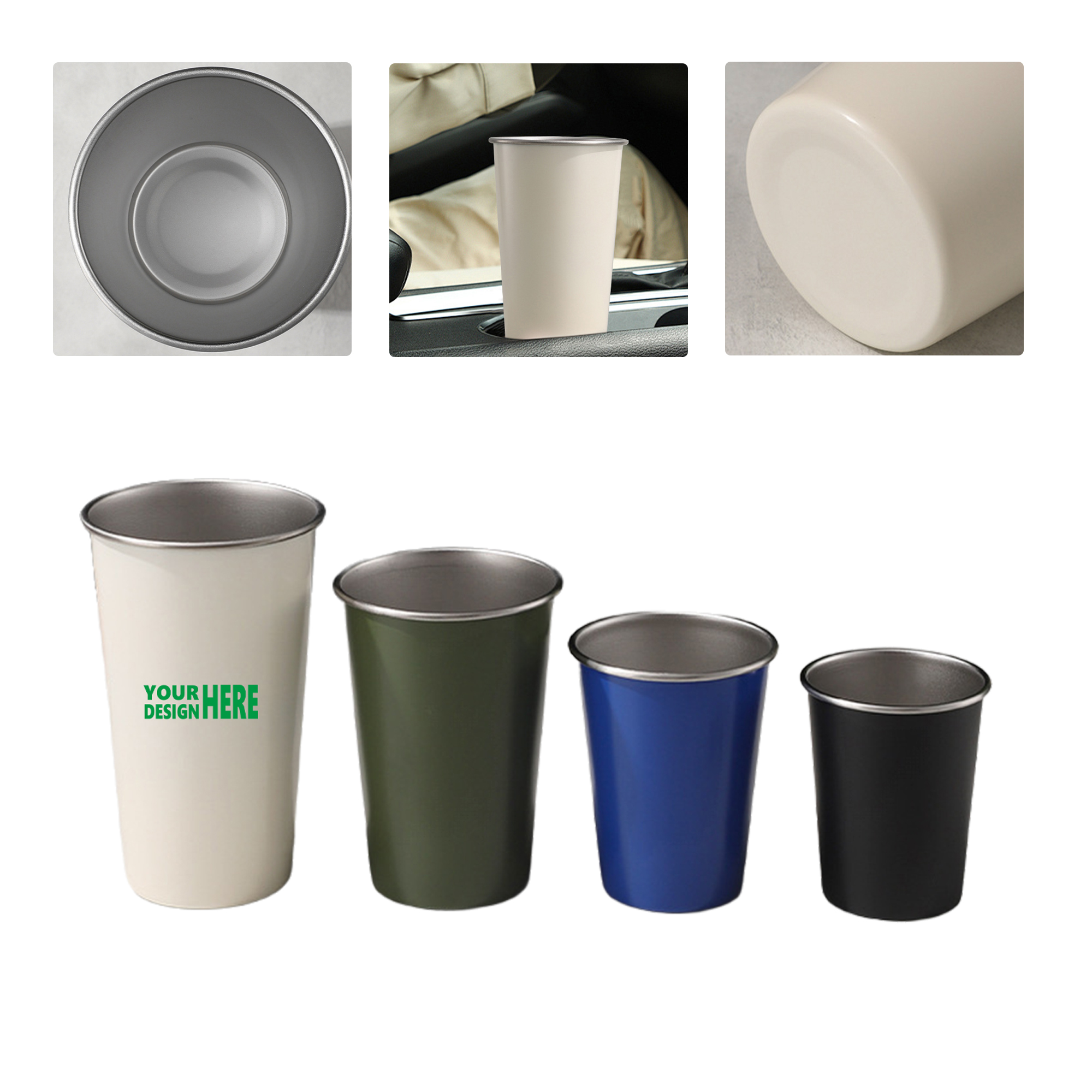 MOQ 50 Multi-Size Stainless Steel Beer Cup Outdoor Camping Coffee Mug 1