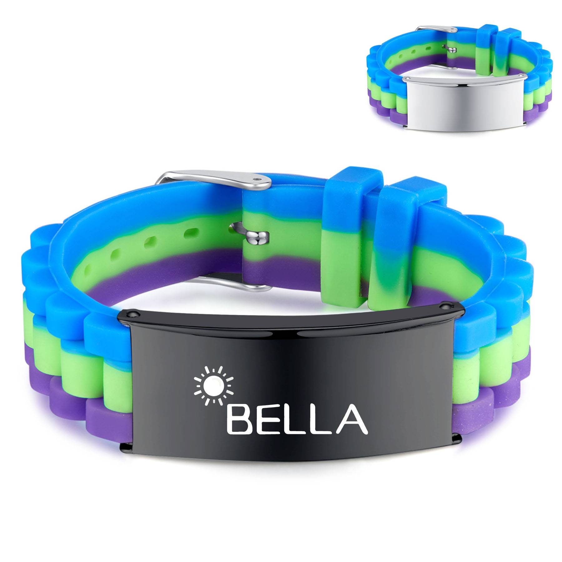 Silicone stainless steel multi-color bracelet 13