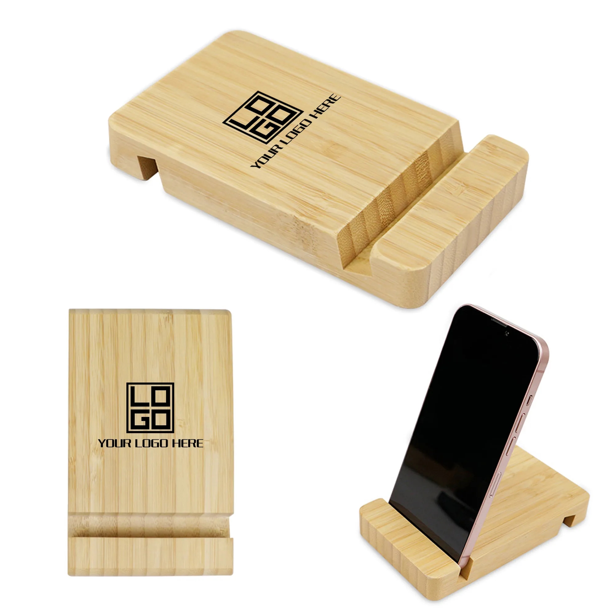 Bamboo Cell Phone Tablet Holder