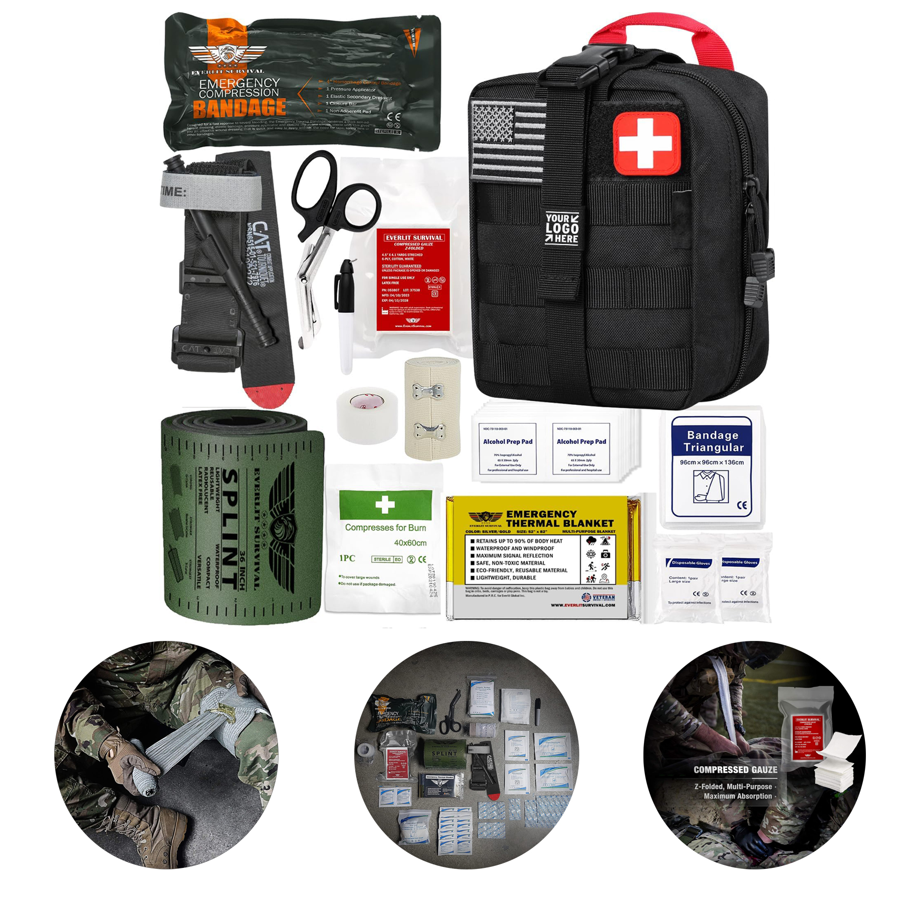 CAT GEN-7 Tourniquet 36" Splint Military Combat Tactical IFAK  Critical Wounds Emergency Trauma Kit