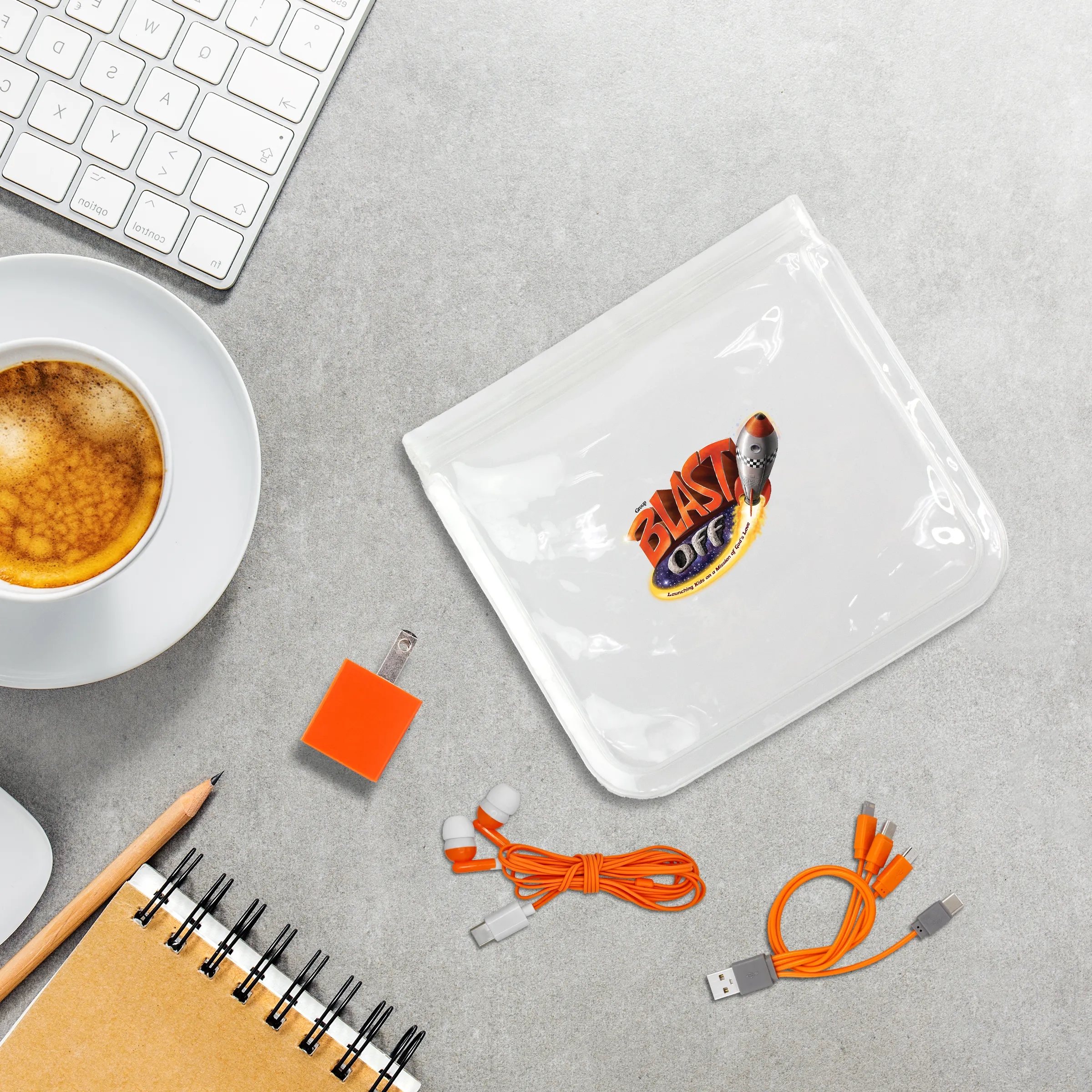 Clear A+C Wall, Cable & Ear Bud Set 15