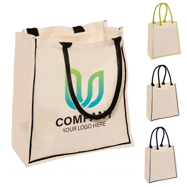 Canvas Cotton Nantucket Tote -15 3/4h x 15w x 6d 4