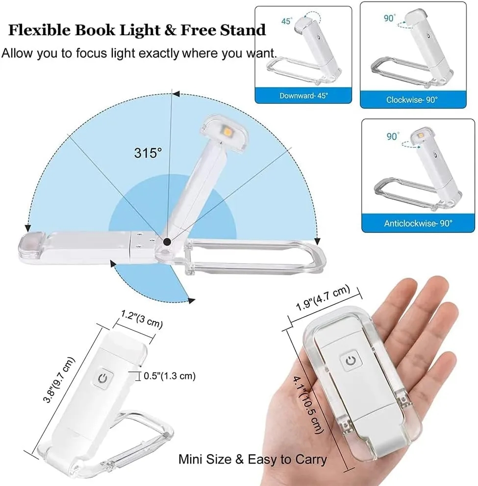 Custom USB Rechargeable Brightness Adjustable LED Read Light 5