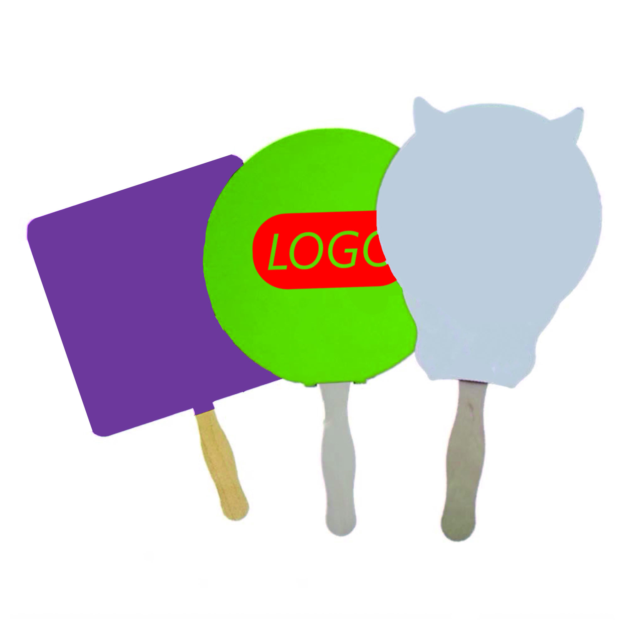 Eco-friendly Paper Fan With Wooden Handle Full Color 3