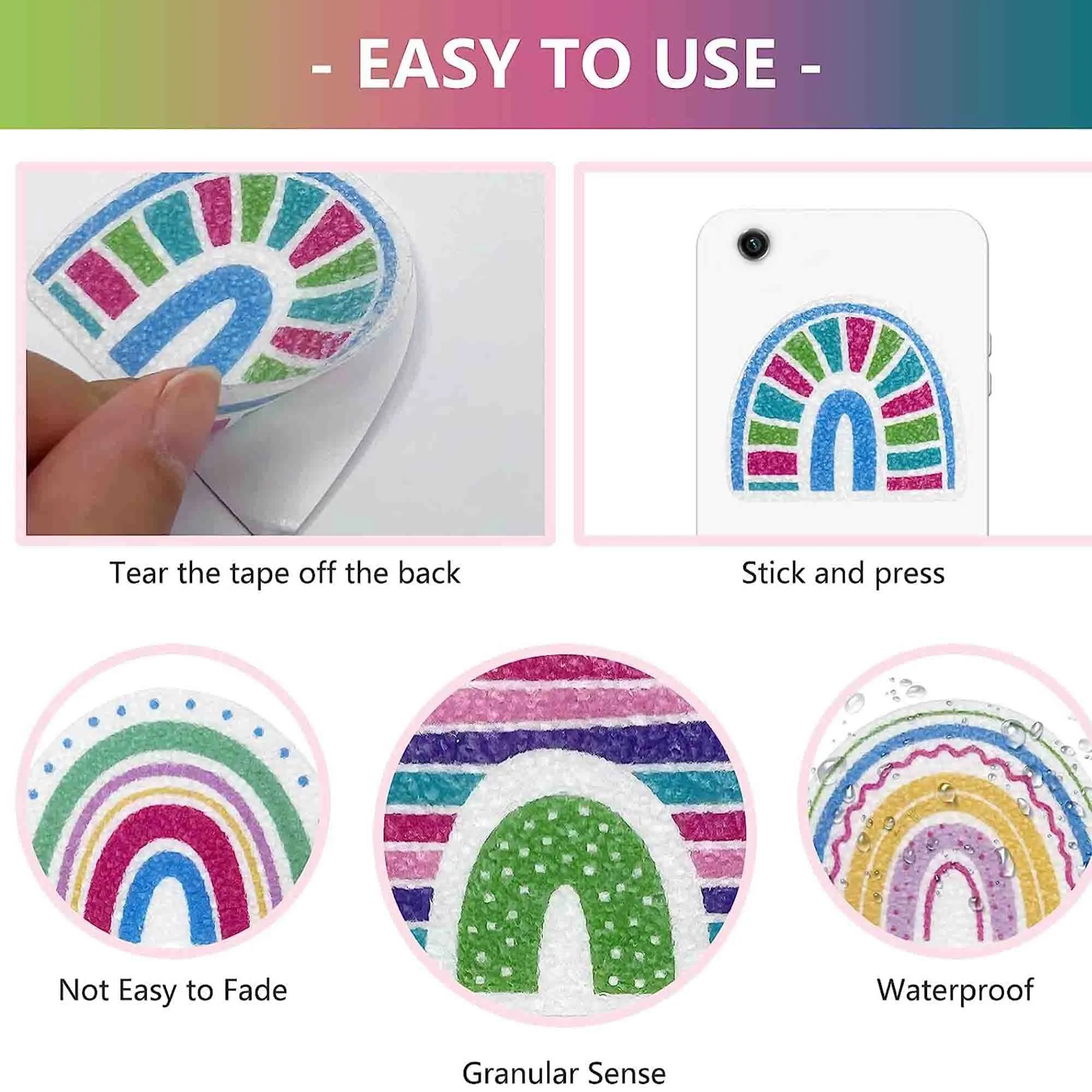 MOQ1000 PVC Tactile Stress Relief Calming Stickers 4