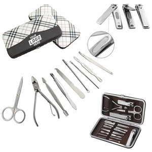 Cobble PU Leather 12 In 1 Manicure Set 5