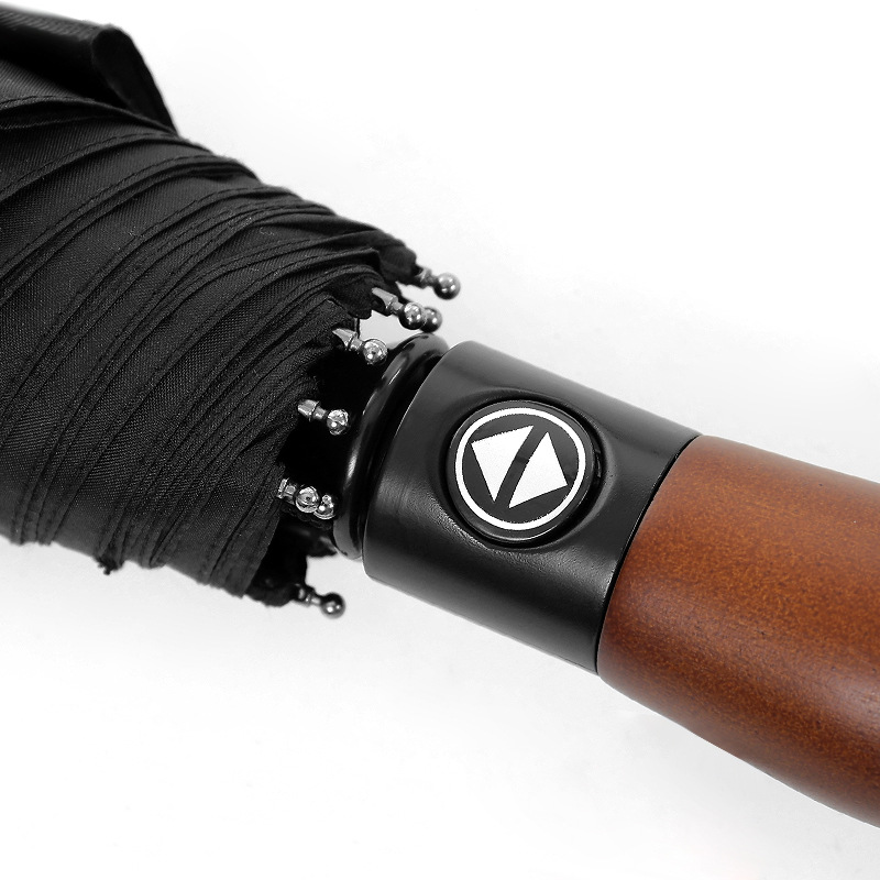 Windproof Automatic Sun/Rain Umbrella with Wooden Handle 9