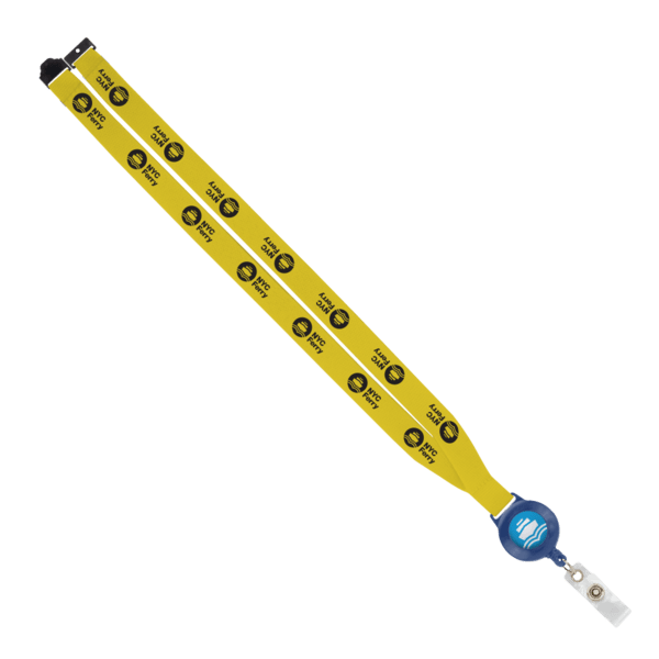 IMPORT 3/4" Polyester Lanyard with Retractable Badge Reel and IPH7 back of neck convenience release. 114