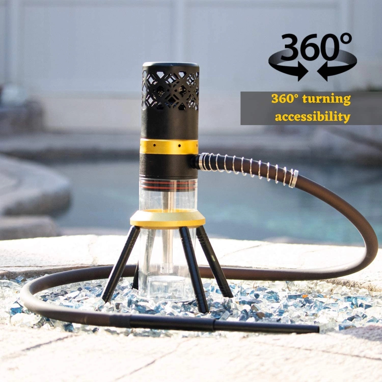 Portable Hookah With Hose Tongs Led Light 5