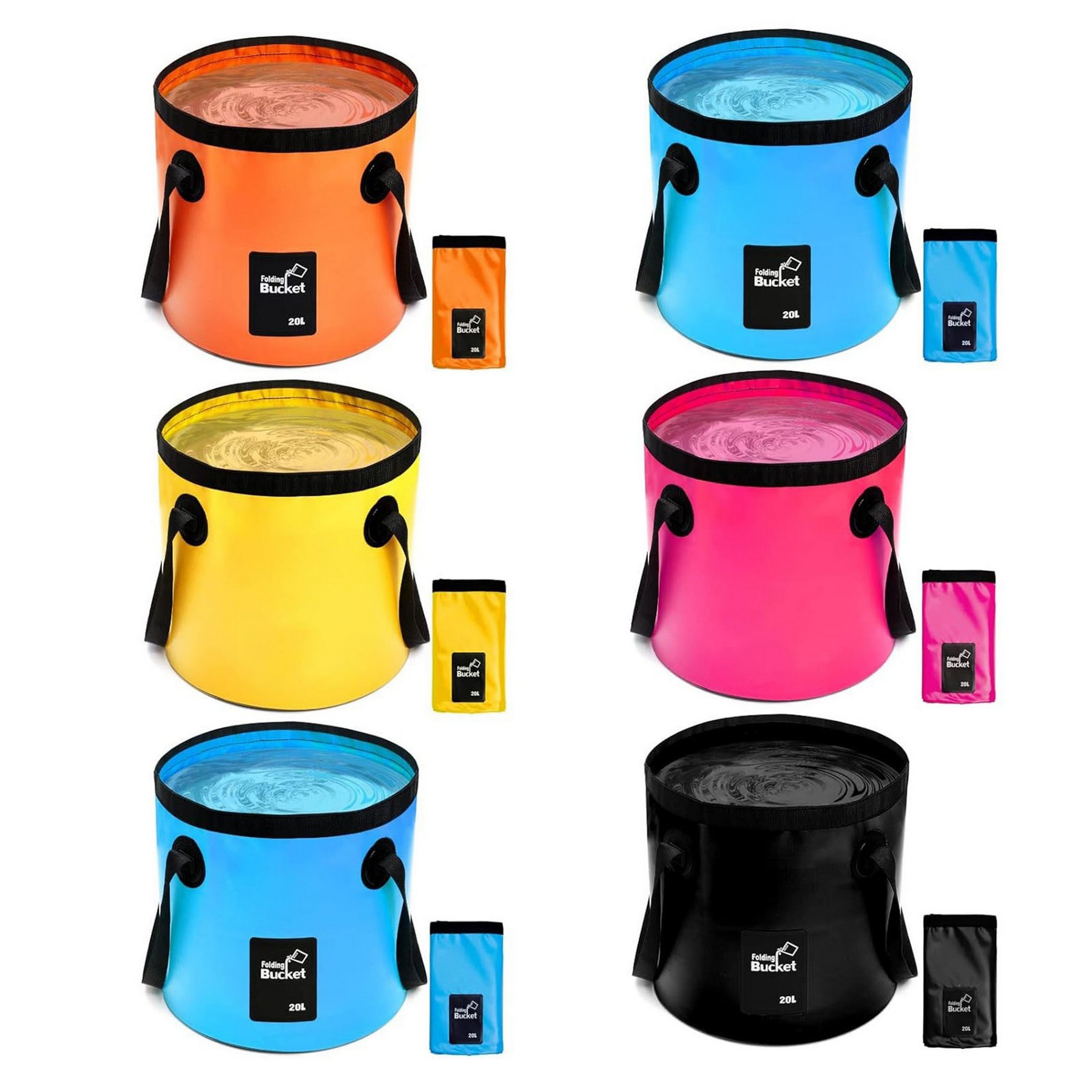 5 Gallon Collapsible Bucket With Handle Water Container 21