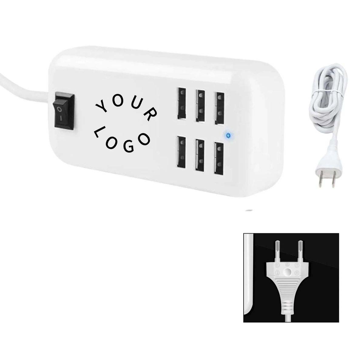Universal 6 Port USB Charging Station with Power Cord 2