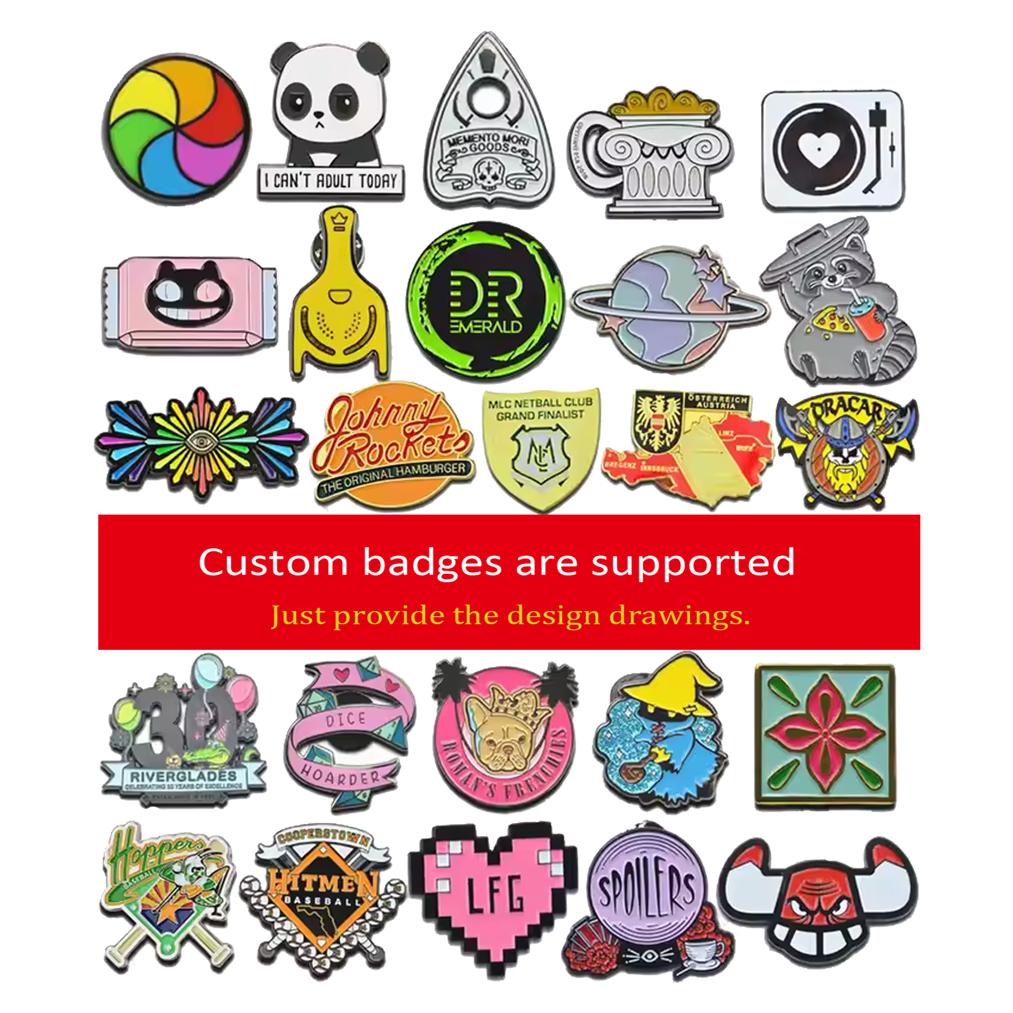 MOQ 100pcs Customizable Metal Badges 2