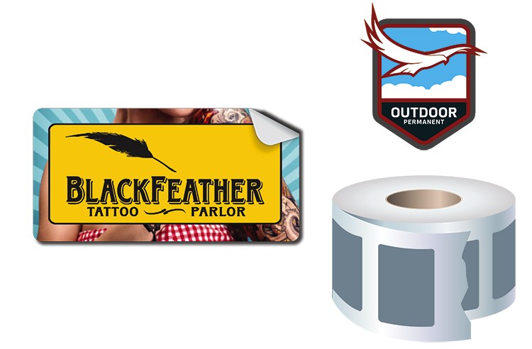 Roll Stickers / Decal - Outdoor Permanent - 2x1 Rectangle Shape 2