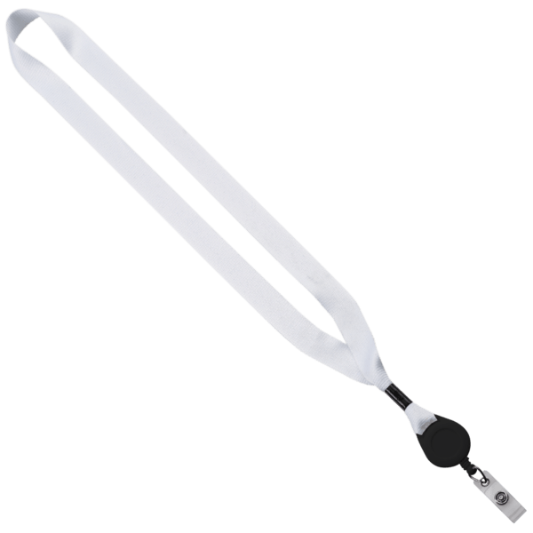3/4" Polyester Lanyard with Metal Crimp & Retractable Badge Reel 254