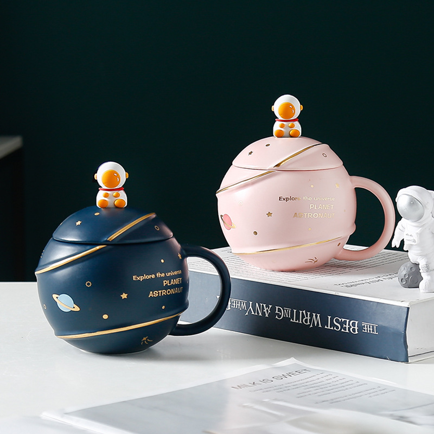 13.5Oz Kawaii Astronaut Cup Space Ceramic Mug 6