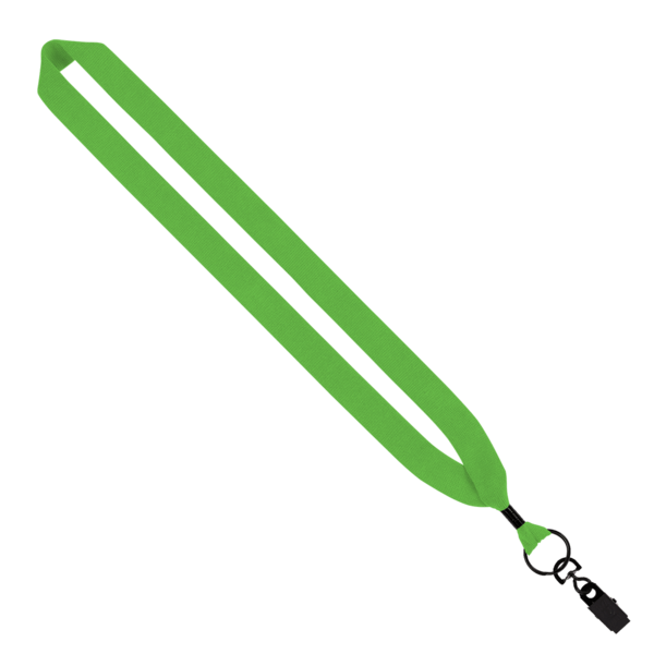1" Cotton Lanyard with Metal Crimp & Metal Bulldog Clip 18