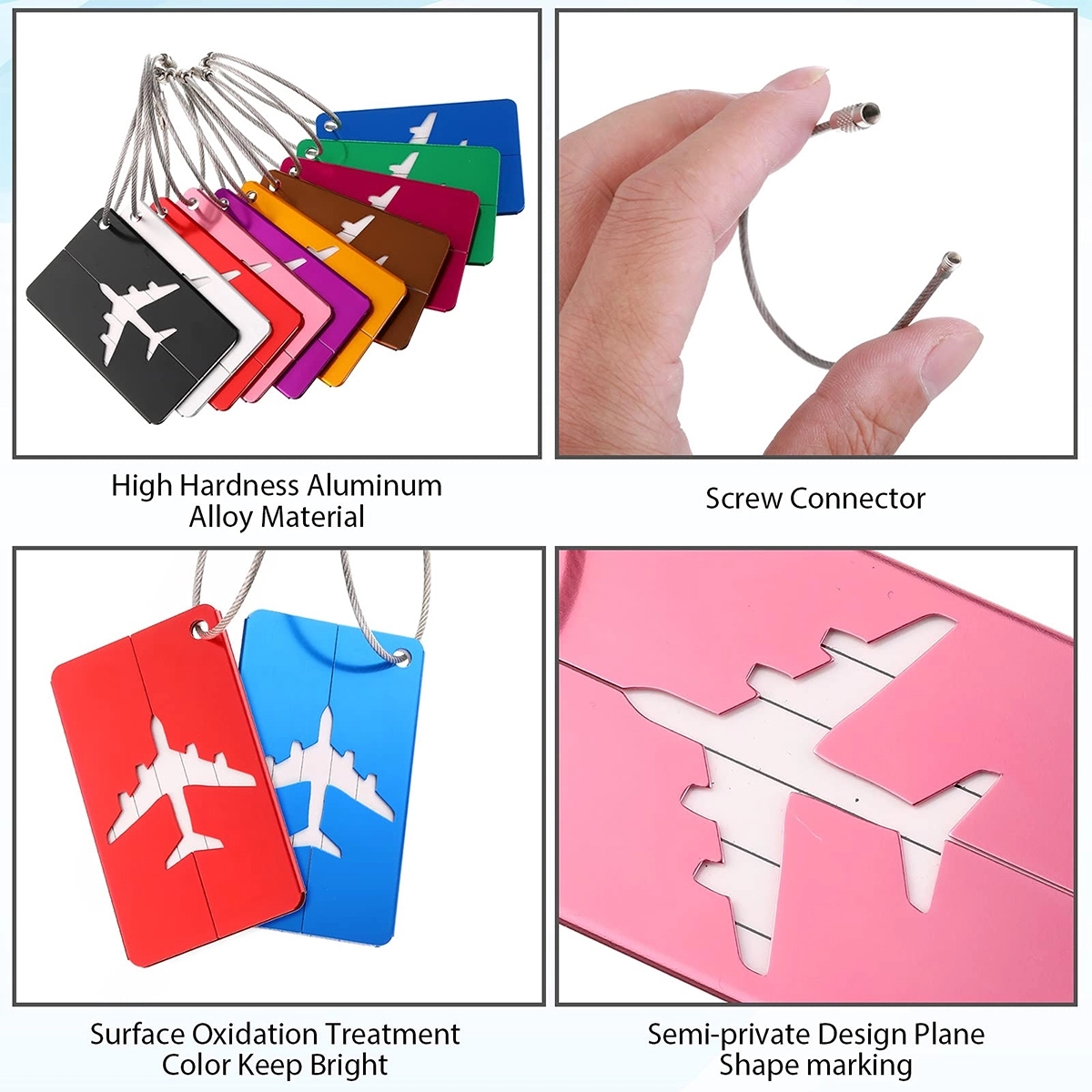 Aluminium Luggage Tags Business Card Holder Travel Id Bag 2