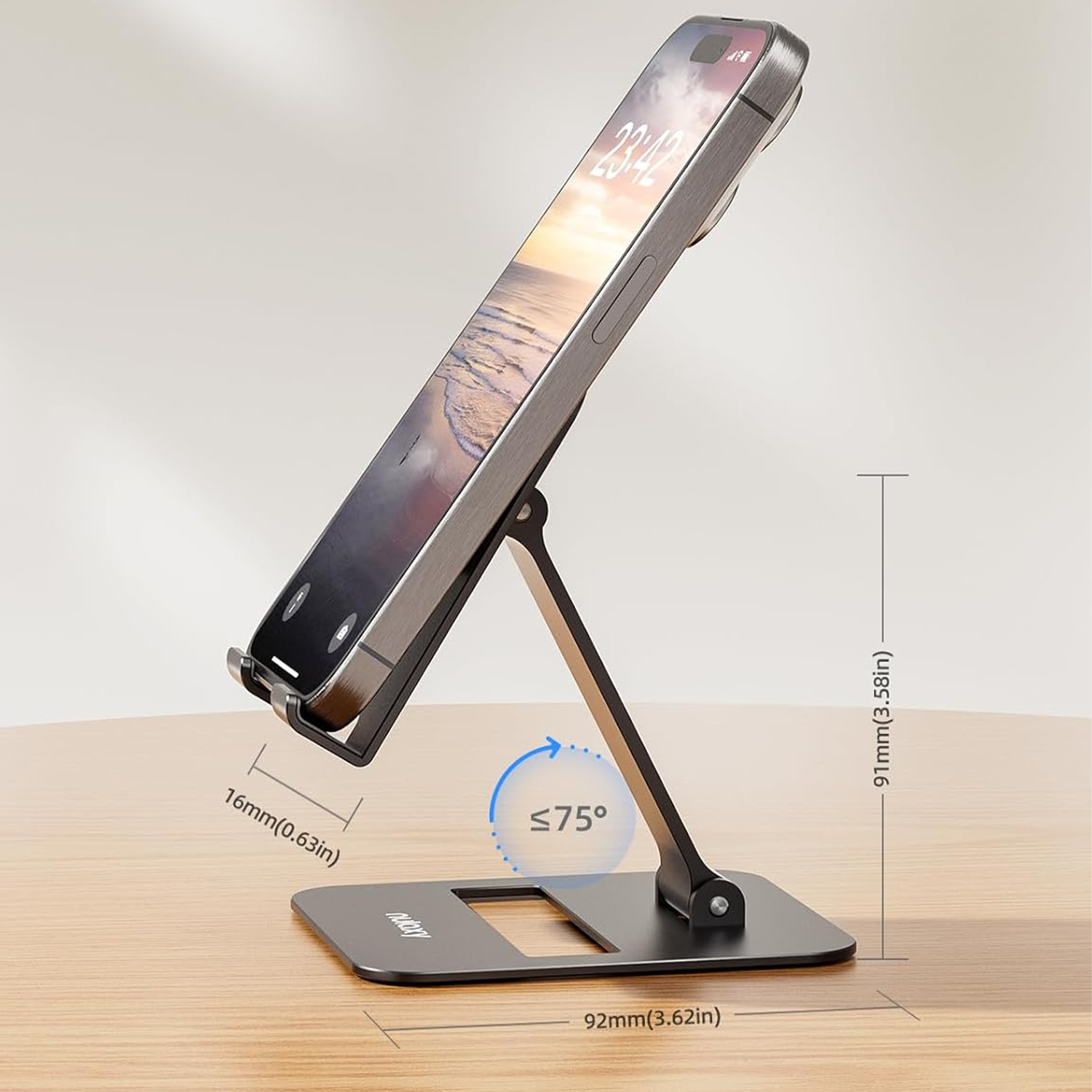 Metal Dual Folding Adjustable Phone Stand 6