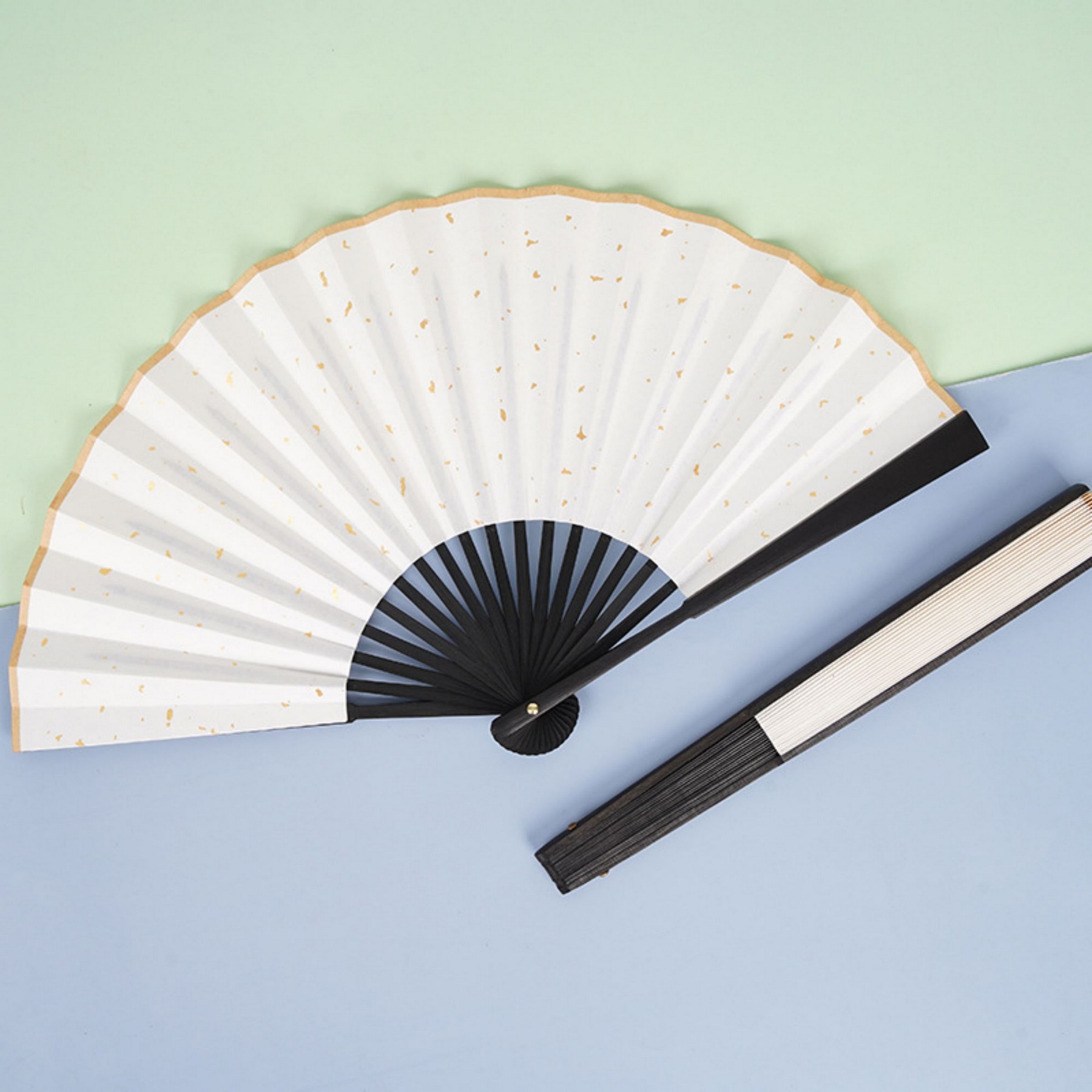 Disposable Paper Bamboo Fan 1