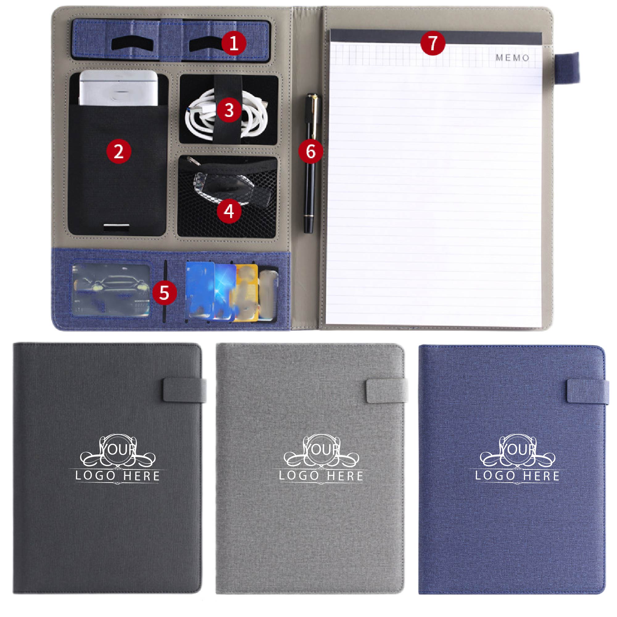 Tech Portfolio w/Power Bank & Wireless Charger 2