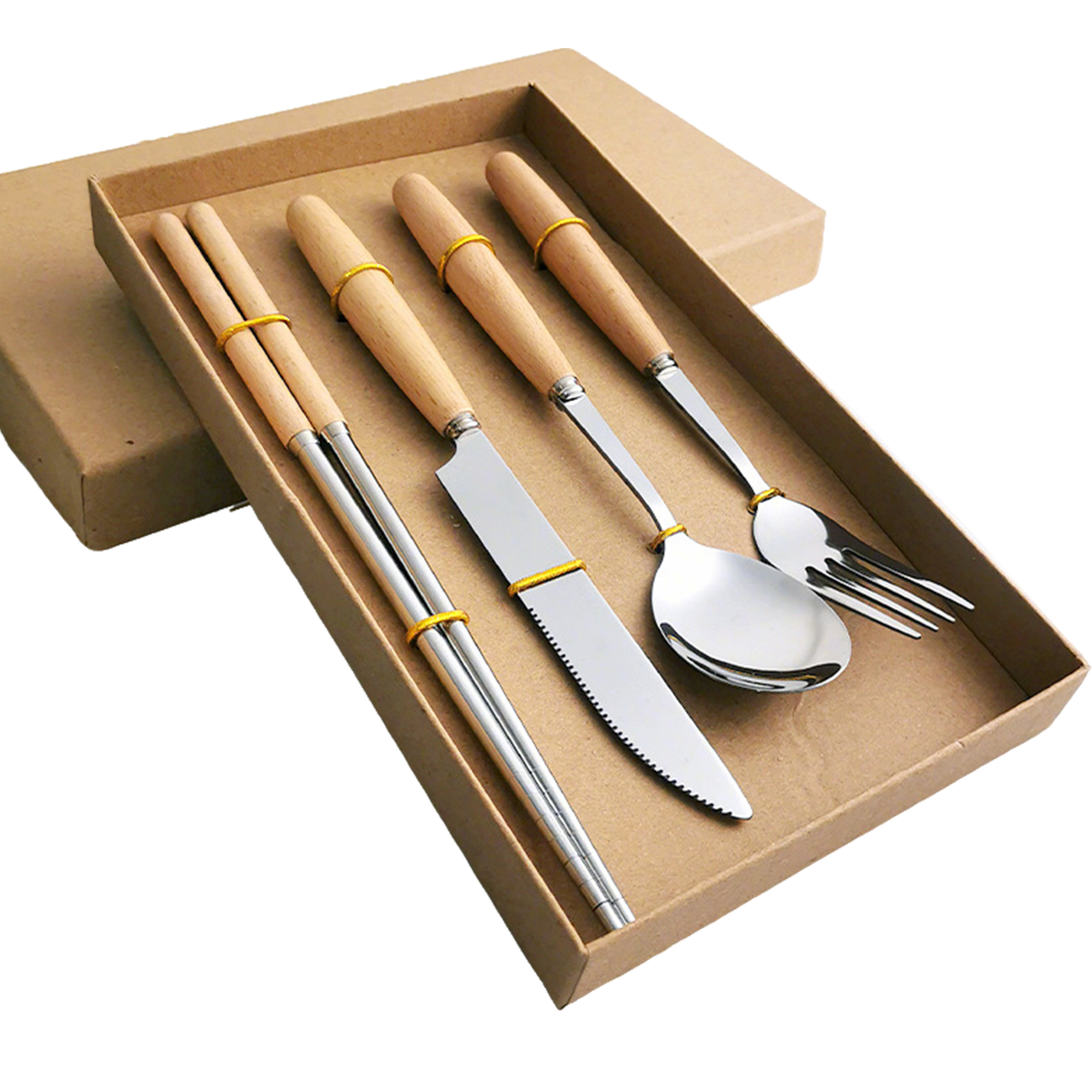 Stainless Steel Cutlery Set With Wooden Handle 9.45" 5