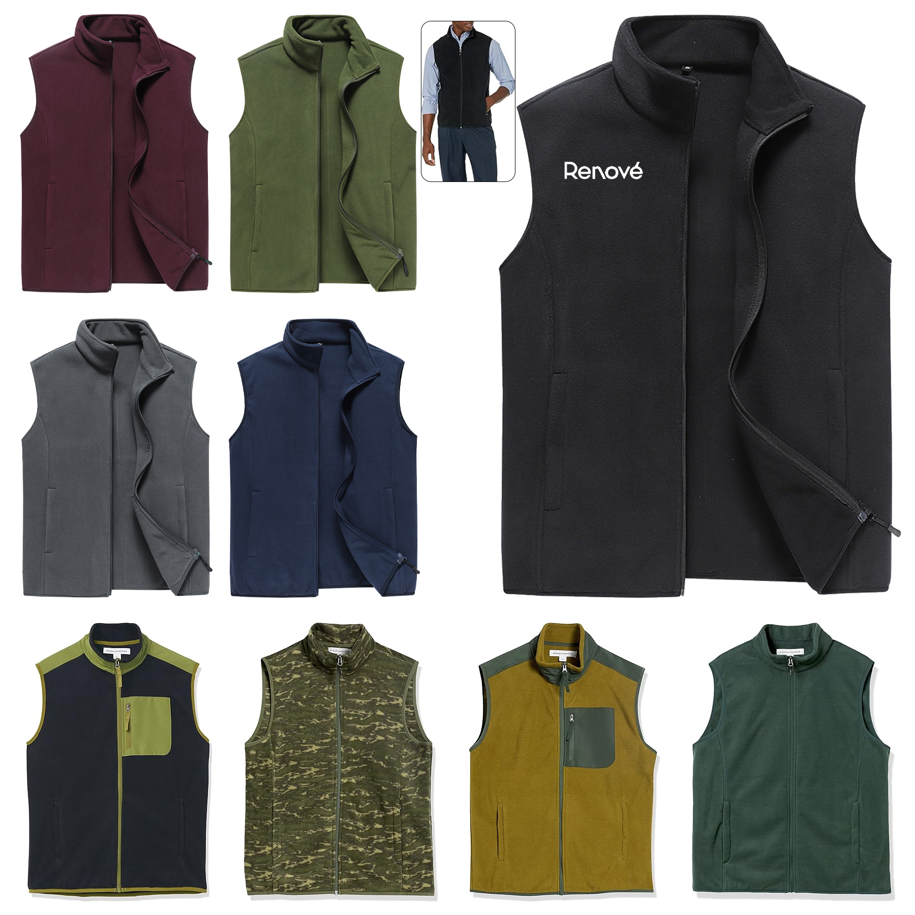 Men's Full-Zip Polar Fleece Vest 2