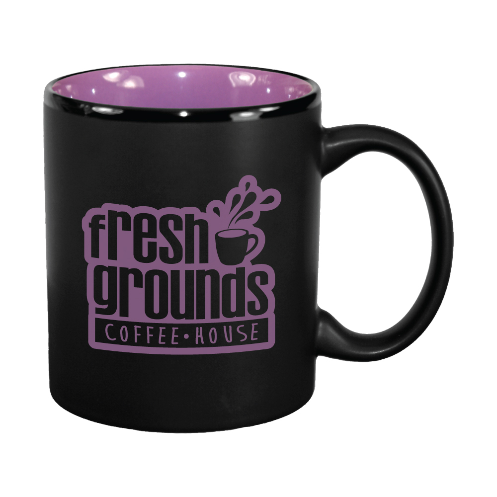 11 oz Purple In / Matte Black Out Hilo C Handle Mug