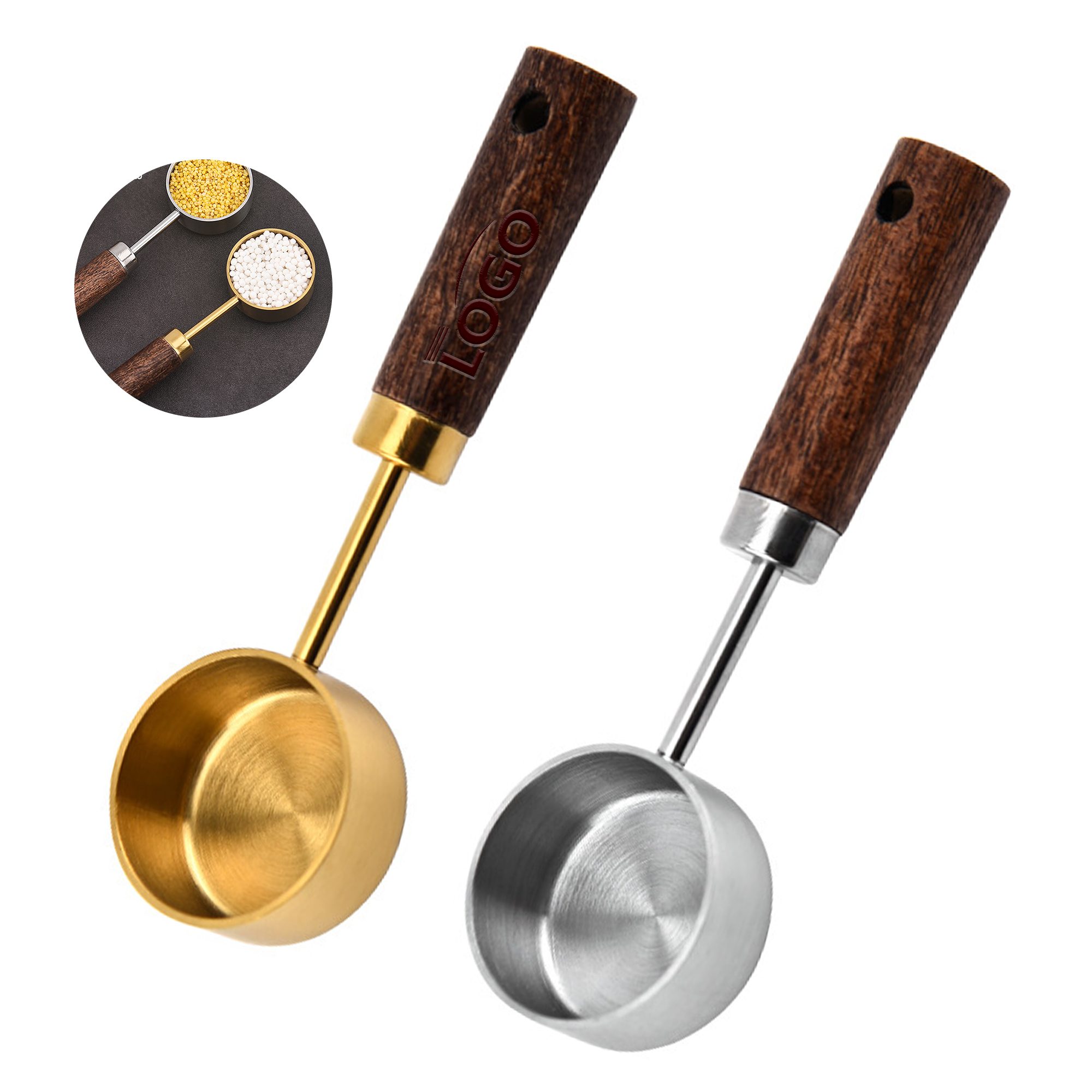Wooden Handle 0.5 oz Measuring Spoon 2