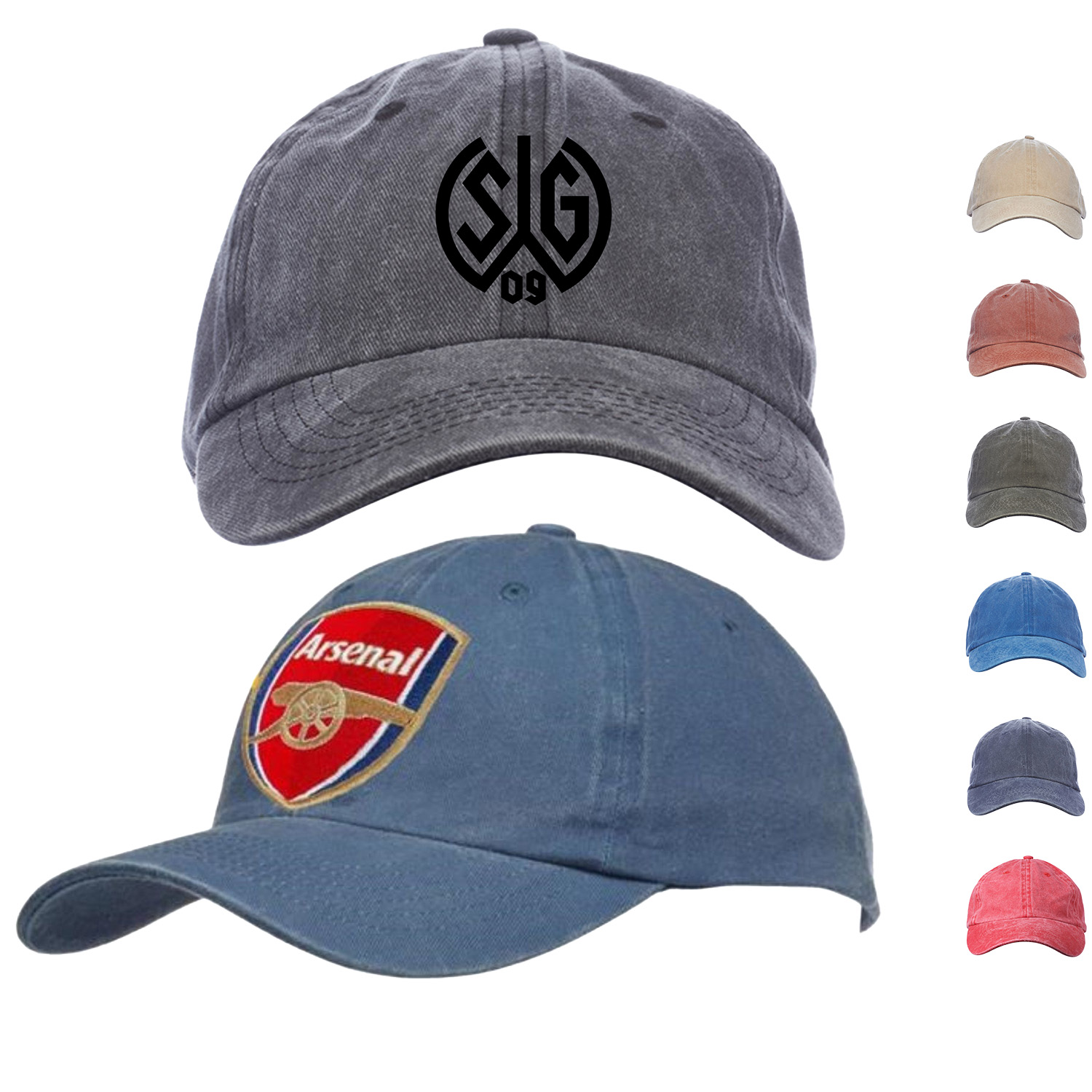 Washed Cotton Unconstructed Cap w/ Custom Logo 6 Panel Caps 2